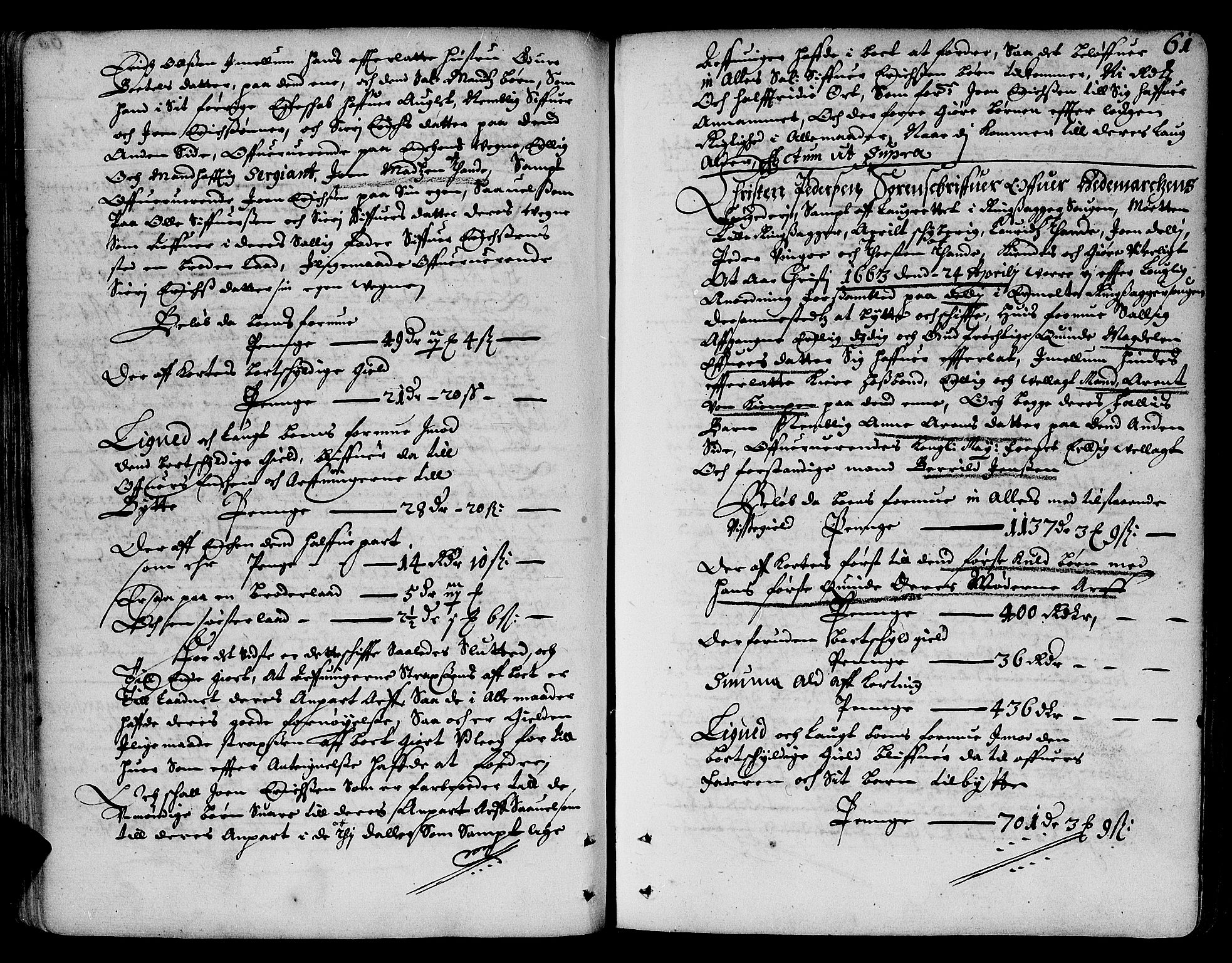 Hedemarken sorenskriveri, SAH/TING-034/J/Ja/L0001: Skifteprotokoll, 1662-1673, s. 60b-61a