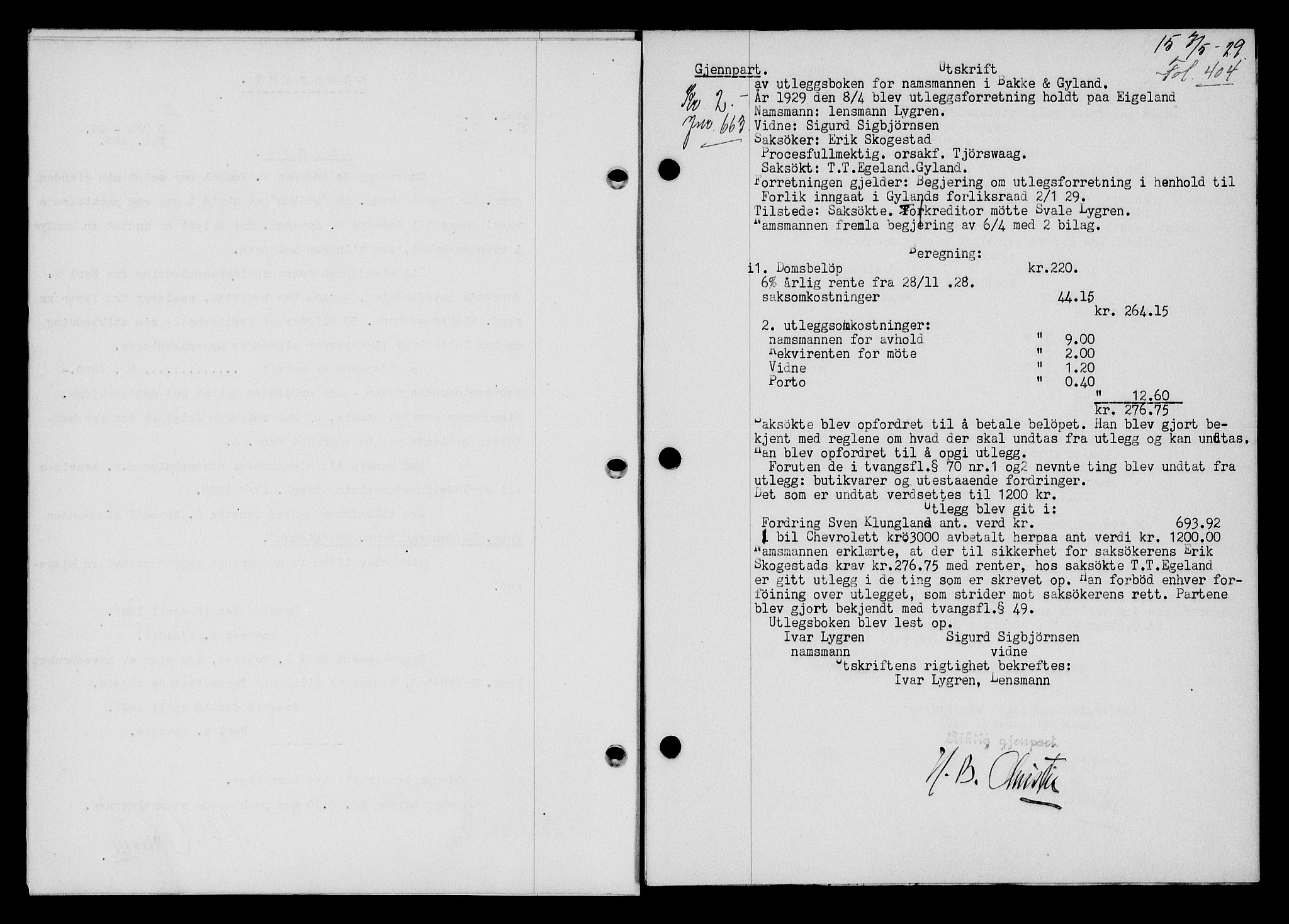 Flekkefjord sorenskriveri, SAK/1221-0001/G/Gb/Gba/L0045: Pantebok nr. 43, 1929-1930, Tingl.dato: 07.05.1929