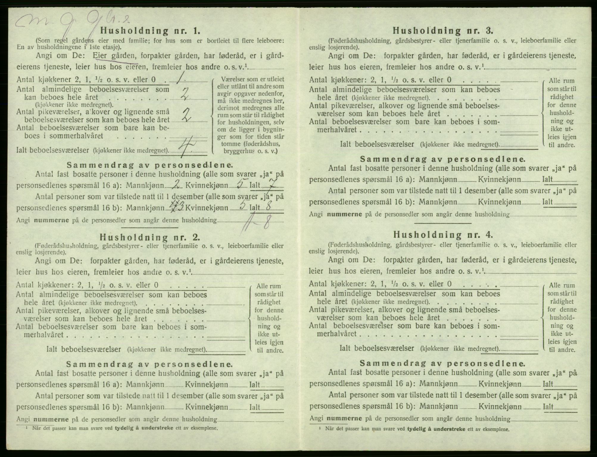 SAB, Folketelling 1920 for 1246 Fjell herred, 1920, s. 1333