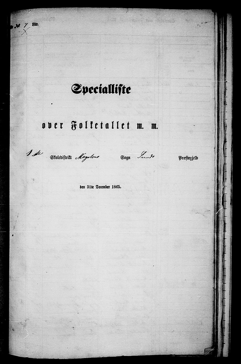 RA, Folketelling 1865 for 1245P Sund prestegjeld, 1865, s. 170