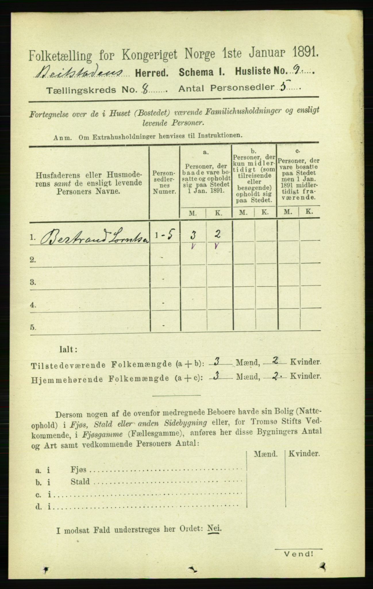 RA, Folketelling 1891 for 1727 Beitstad herred, 1891, s. 2130