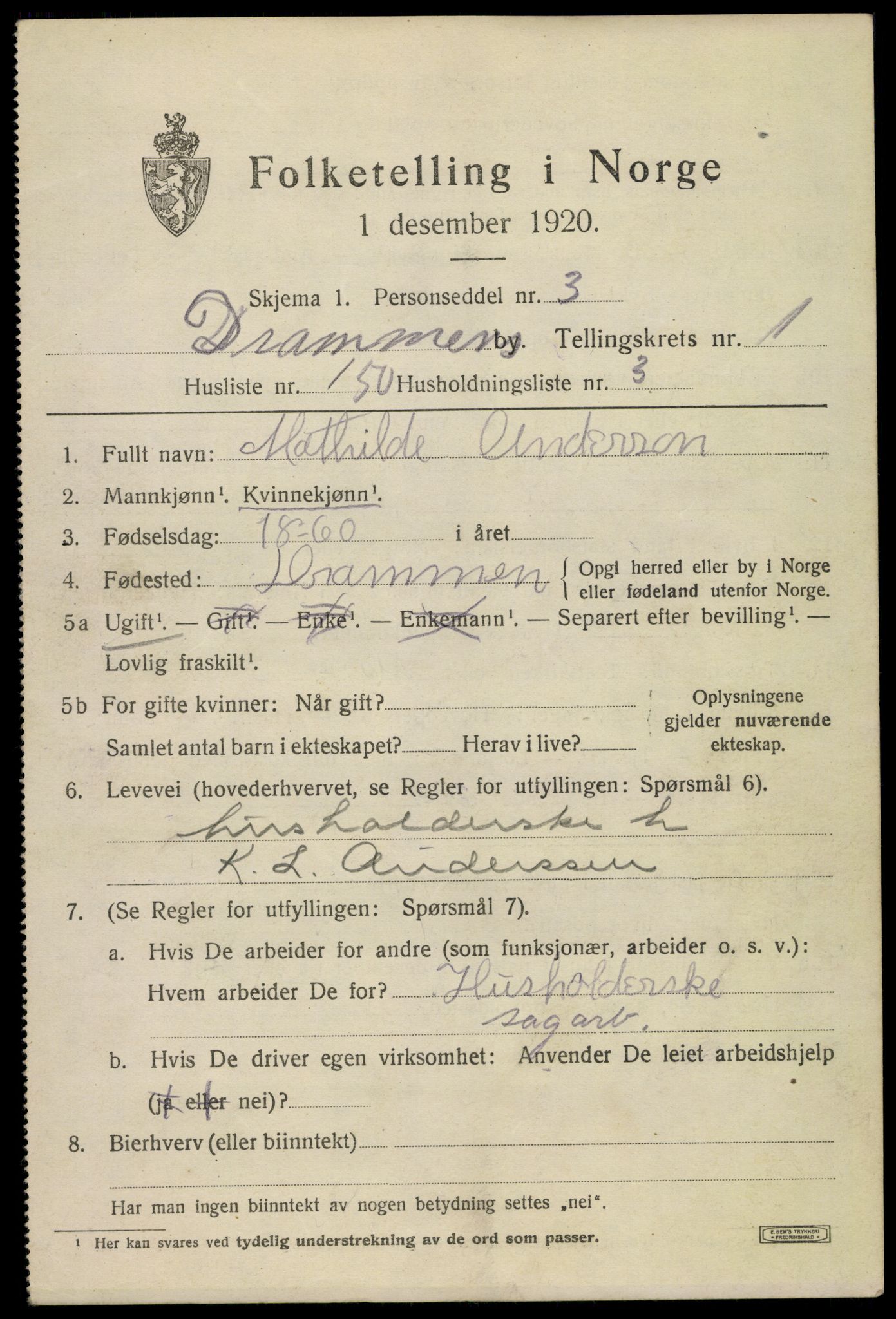 SAKO, Folketelling 1920 for 0602 Drammen kjøpstad, 1920, s. 21757