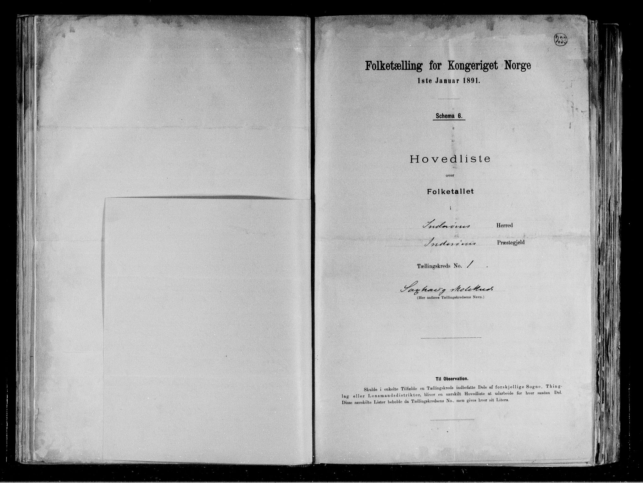 RA, Folketelling 1891 for 1729 Inderøy herred, 1891, s. 5