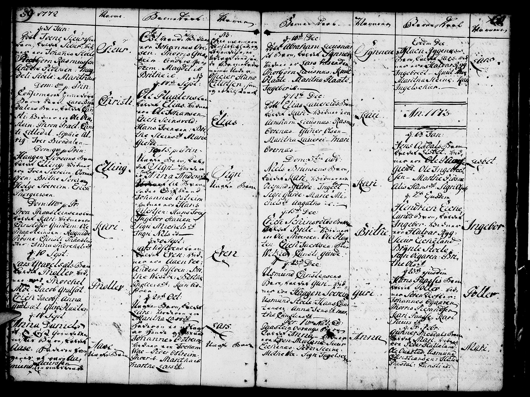 Etne sokneprestembete, SAB/A-75001/H/Haa: Ministerialbok nr. A 3 /1, 1755-1782, s. 59-60