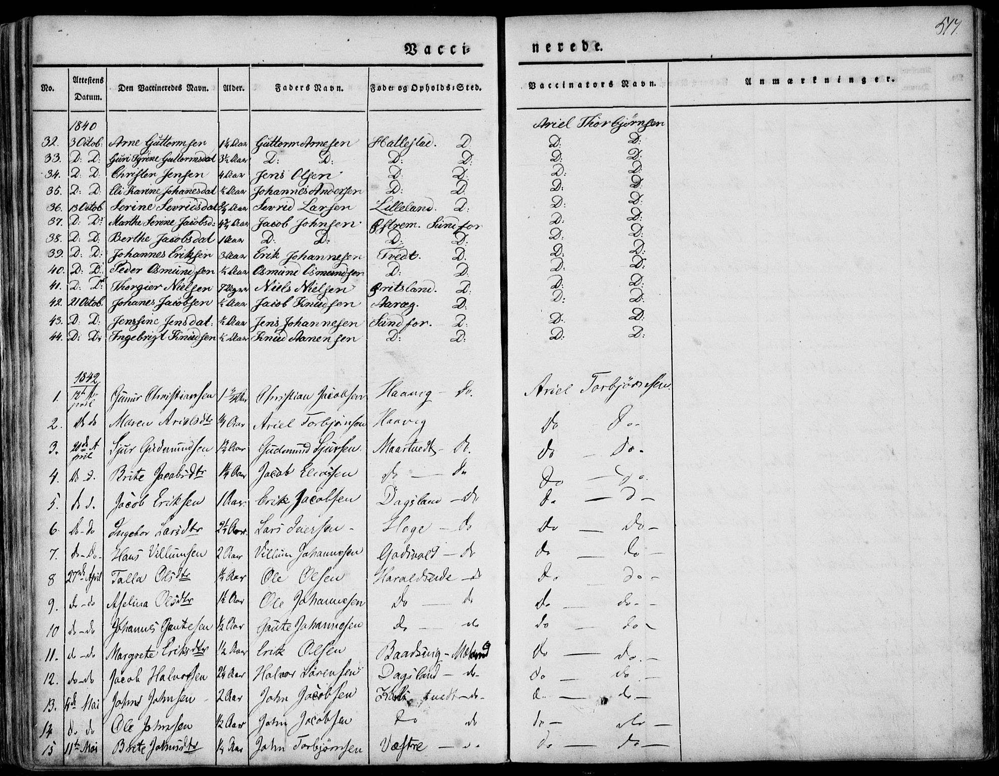 Skjold sokneprestkontor, AV/SAST-A-101847/H/Ha/Haa/L0006: Ministerialbok nr. A 6.2, 1835-1858, s. 517