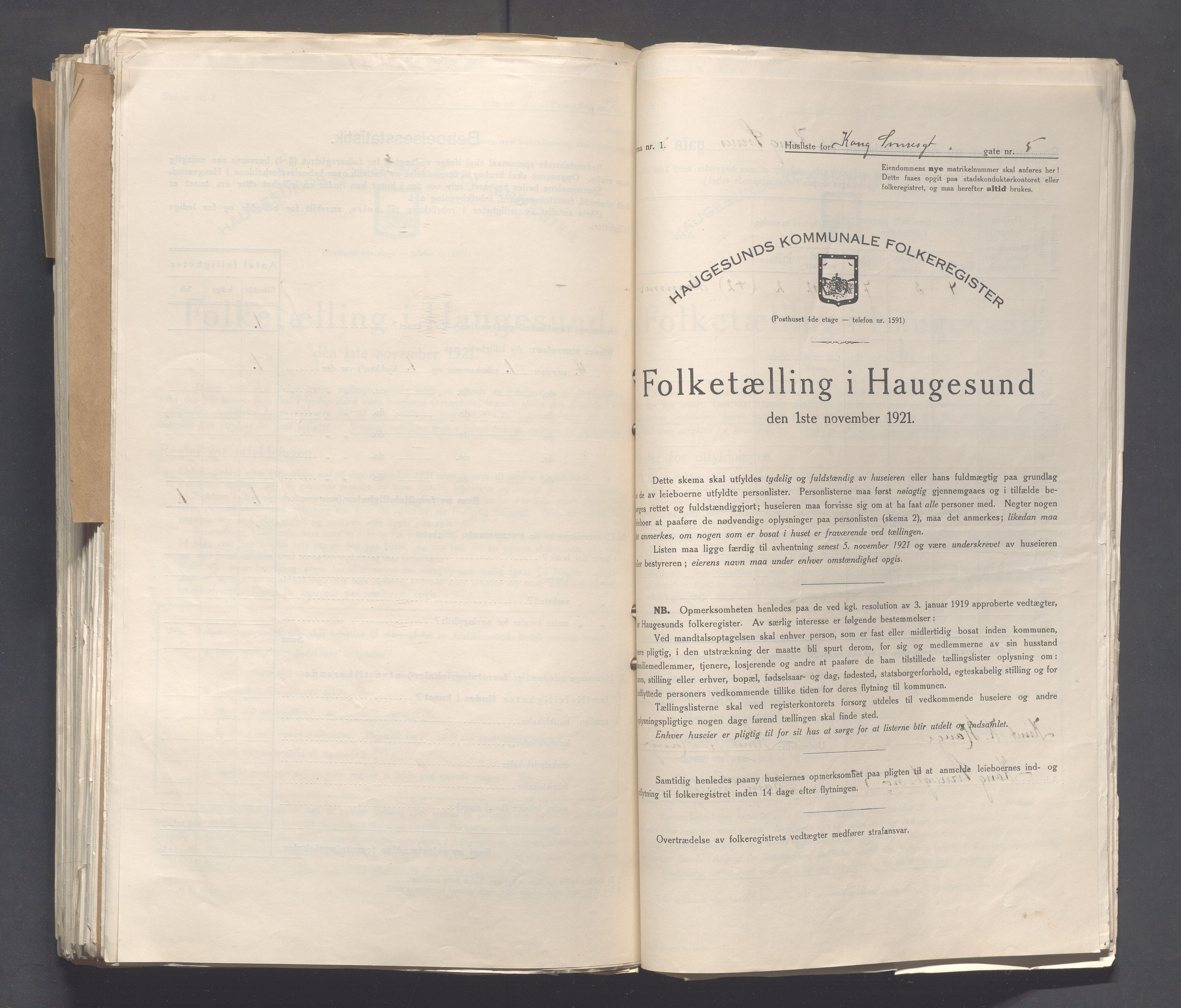 IKAR, Kommunal folketelling 1.11.1921 for Haugesund, 1921, s. 2970