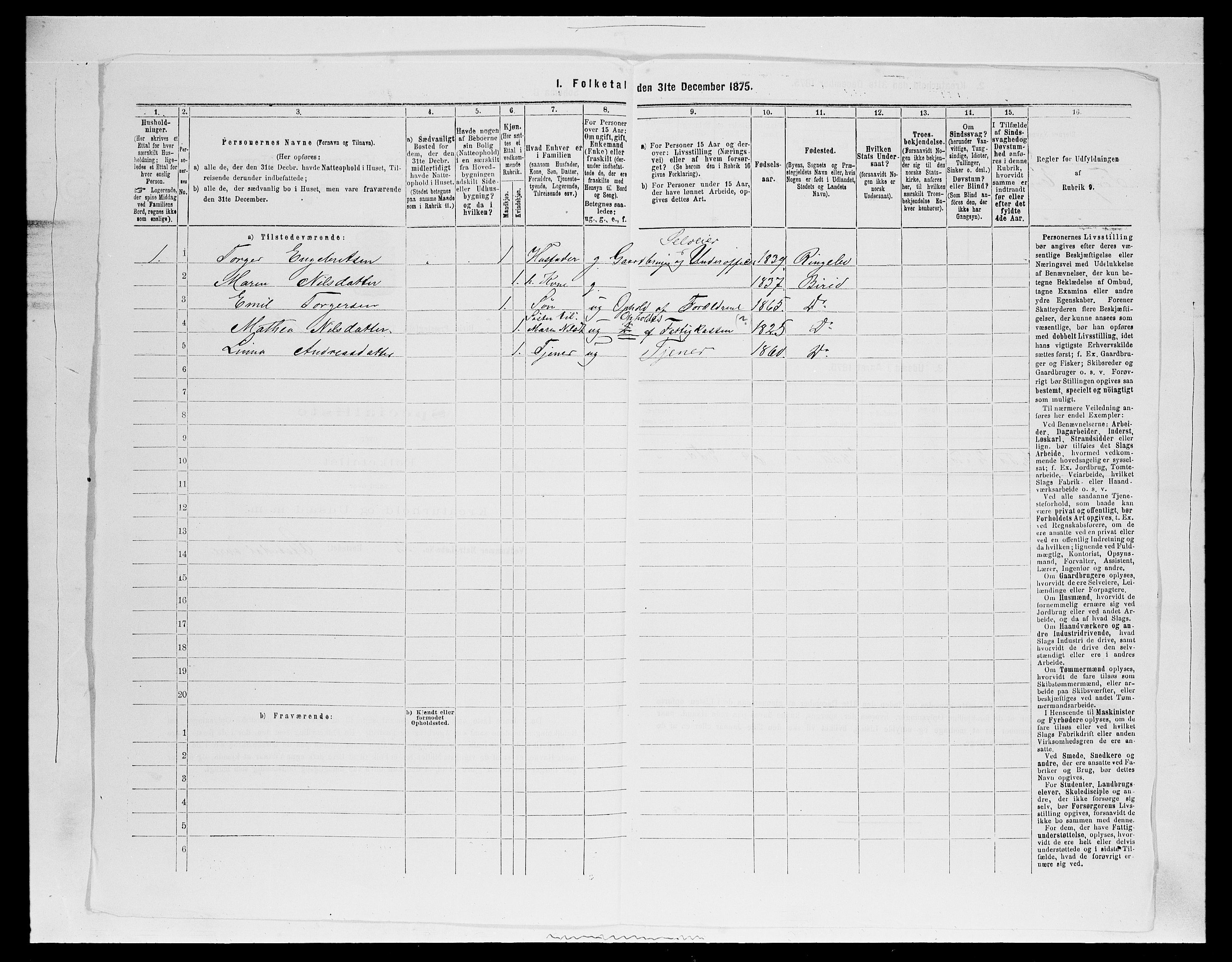 SAH, Folketelling 1875 for 0525P Biri prestegjeld, 1875, s. 296