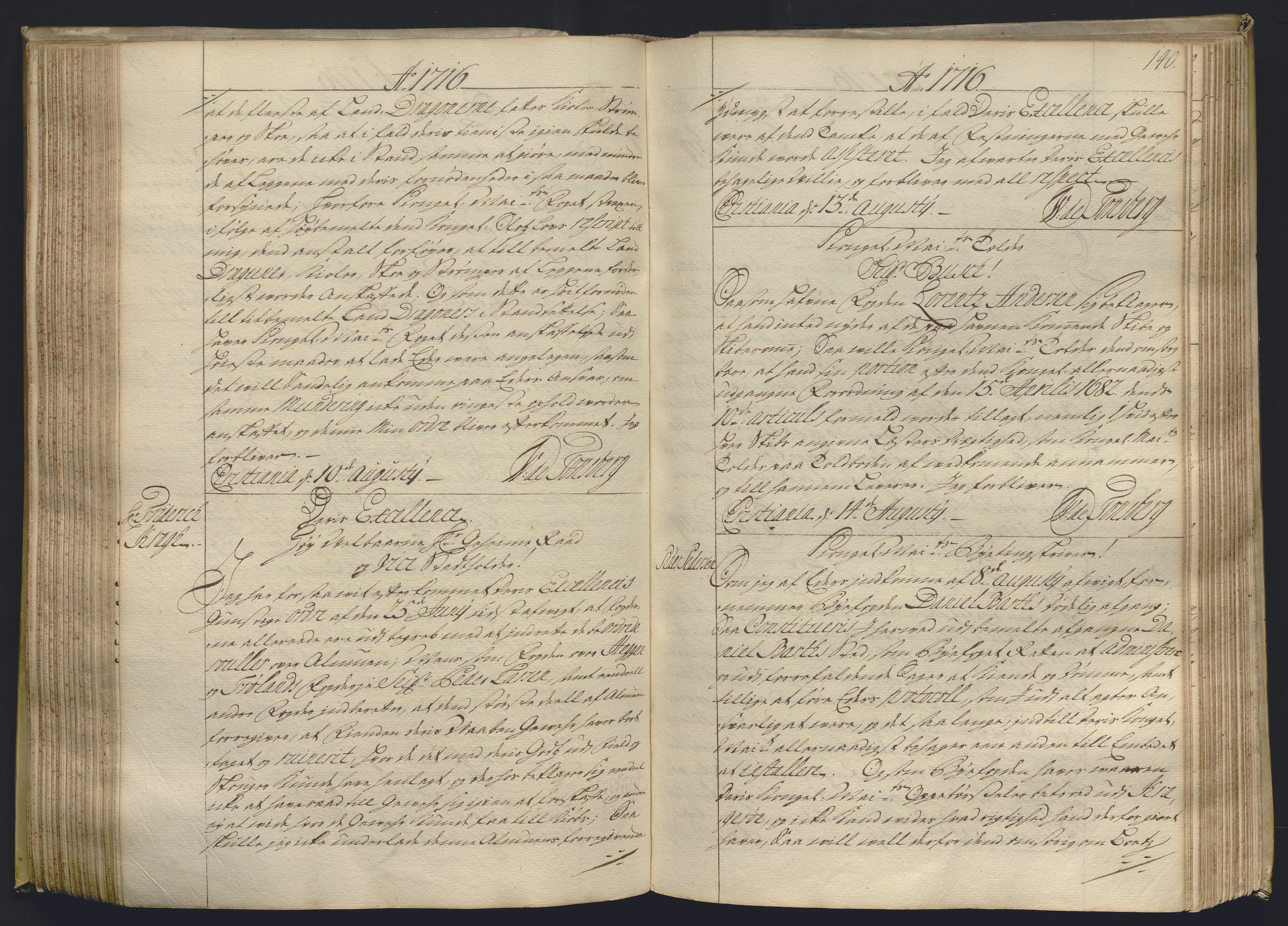 Kristiania stiftamt, AV/SAO-A-10386/B/Ba/L0004: Kopibok, 1715-1717, s. 139b-140a