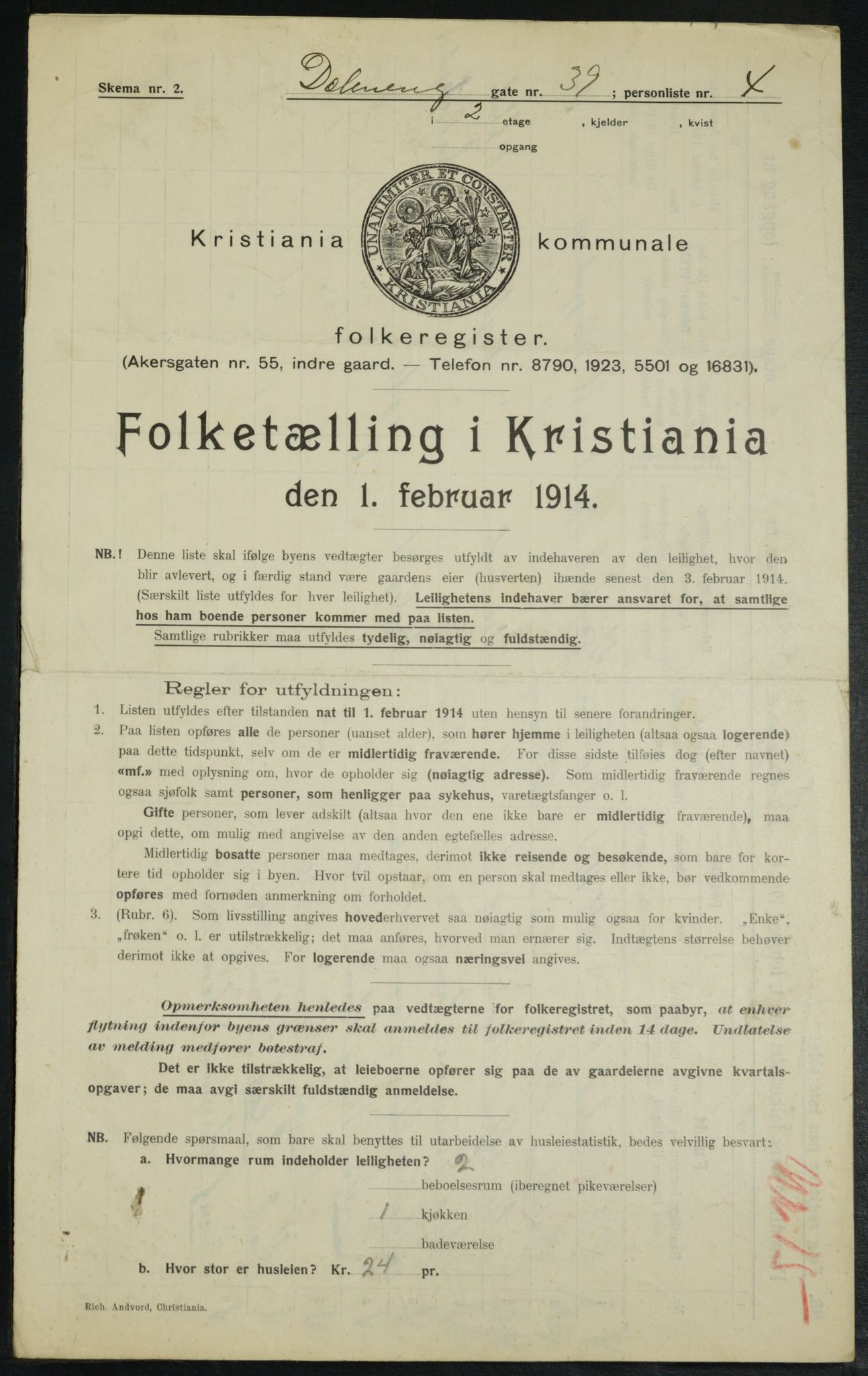 OBA, Kommunal folketelling 1.2.1914 for Kristiania, 1914, s. 18038