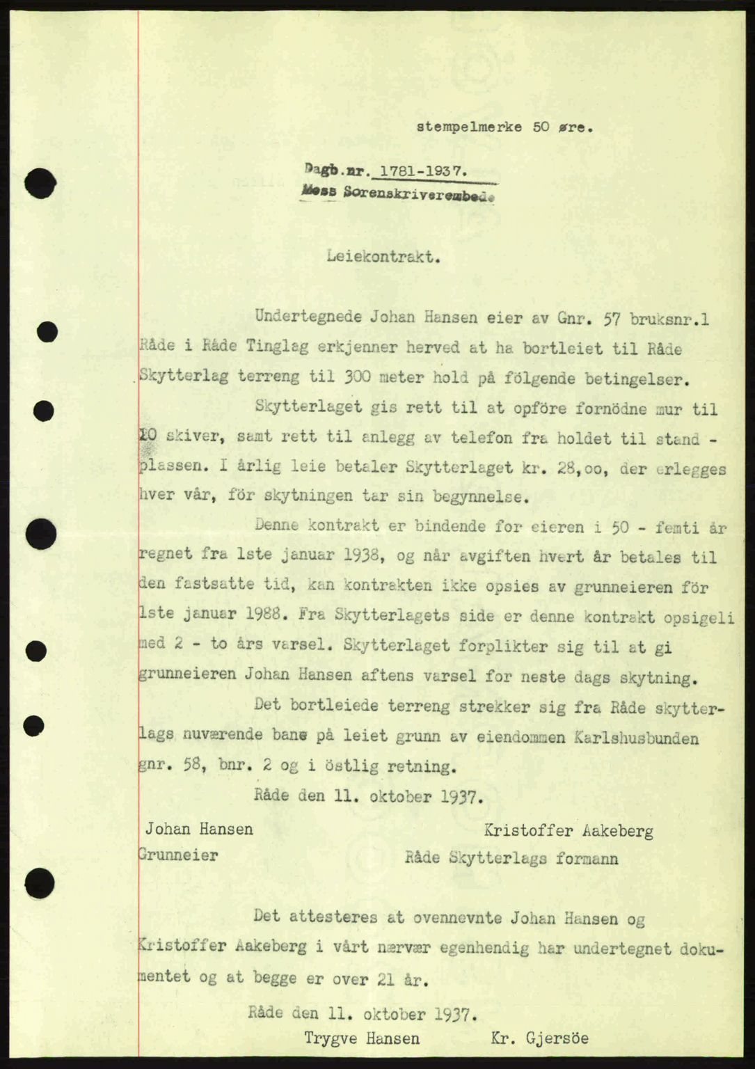 Moss sorenskriveri, SAO/A-10168: Pantebok nr. B4, 1937-1938, Dagboknr: 1781/1937