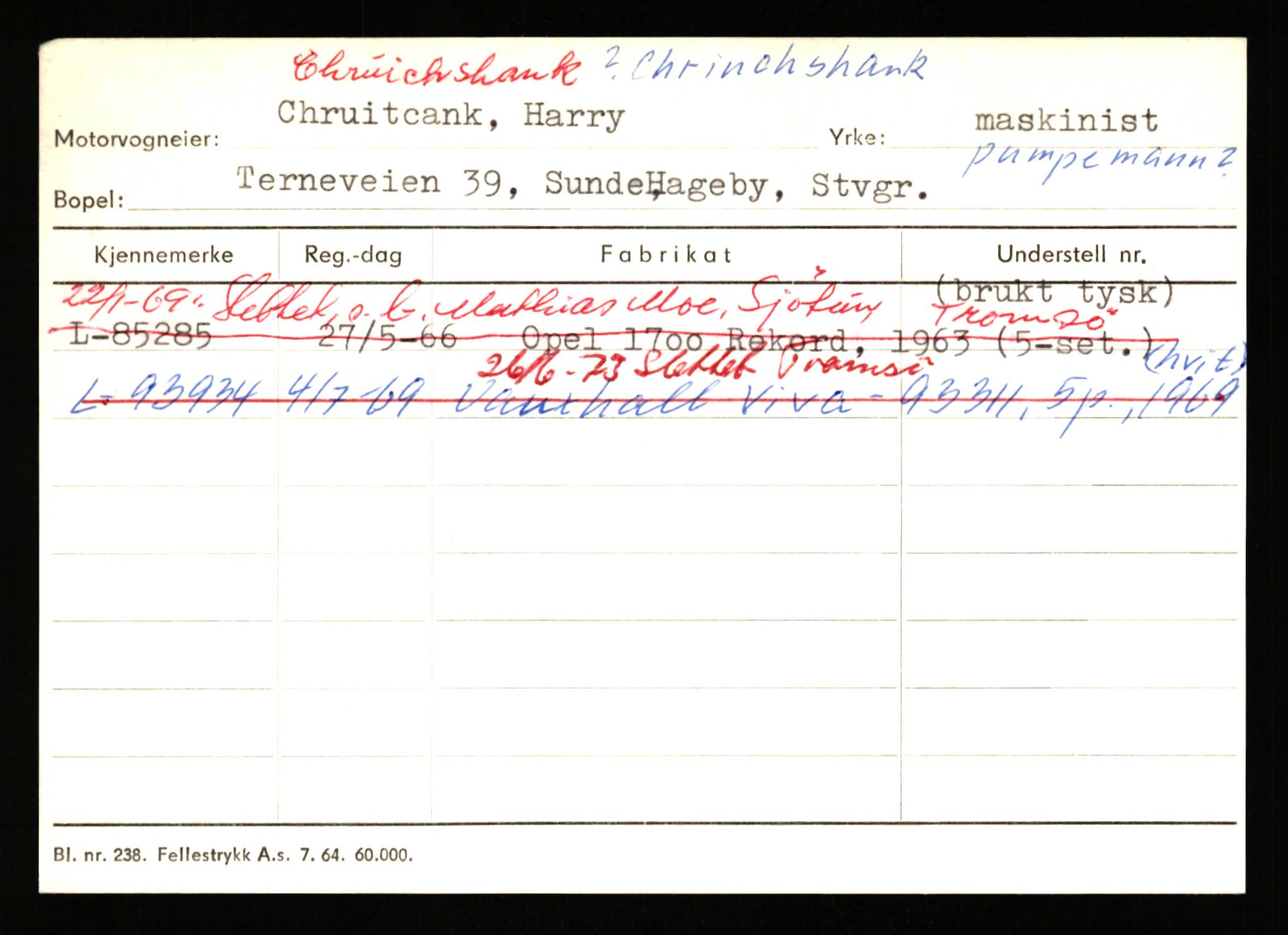 Stavanger trafikkstasjon, SAST/A-101942/0/H/L0005: Bue - Dahlstrøm, 1930-1971, s. 2195