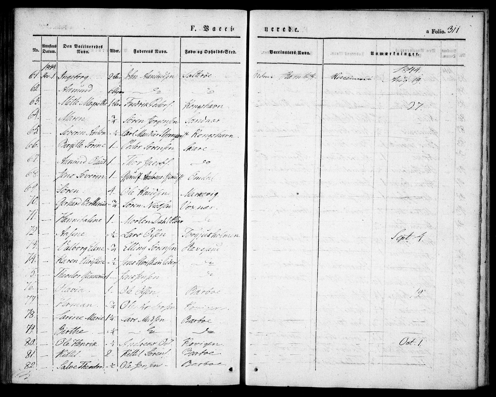 Tromøy sokneprestkontor, AV/SAK-1111-0041/F/Fa/L0004: Ministerialbok nr. A 4, 1837-1846, s. 311