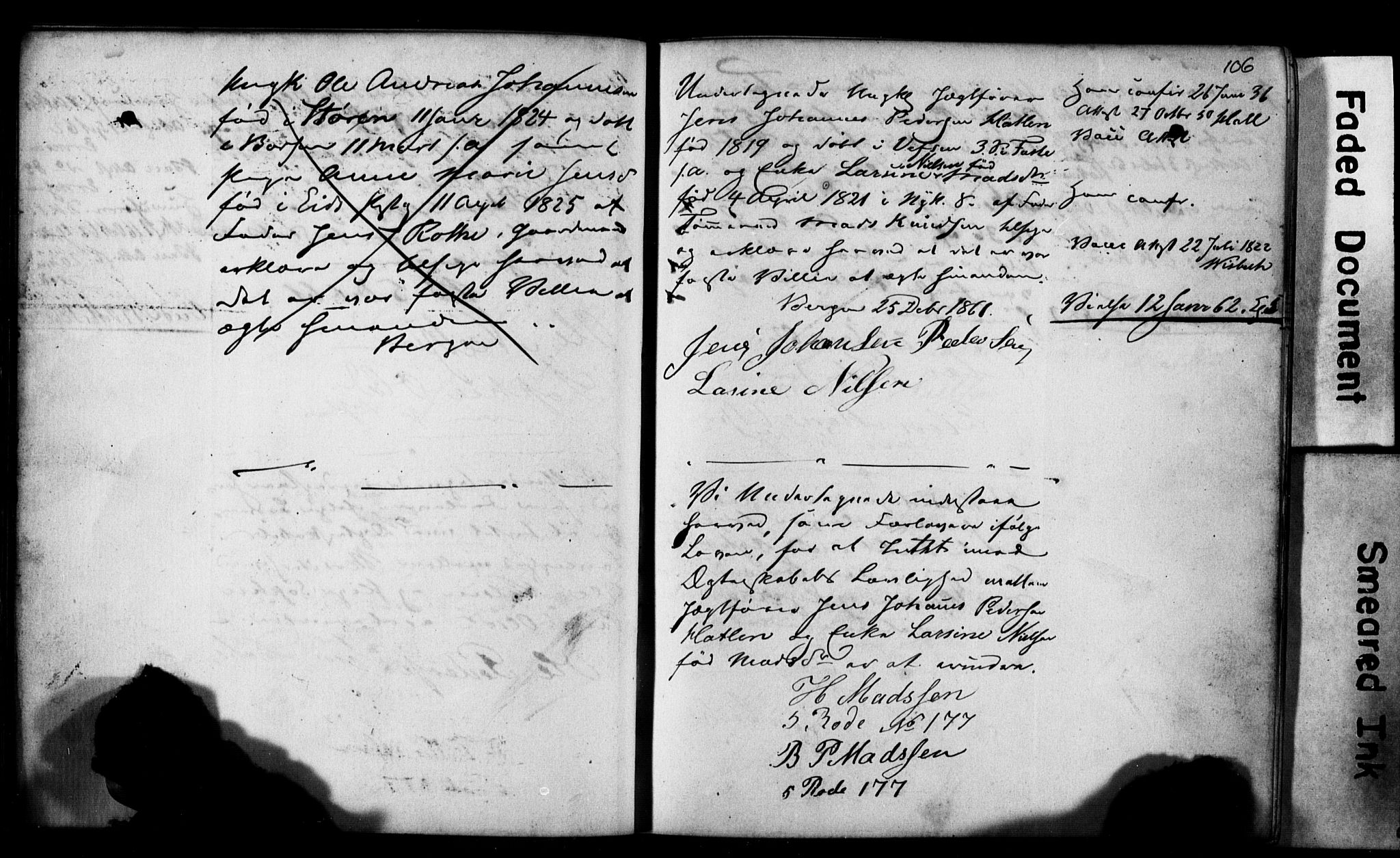 Korskirken sokneprestembete, SAB/A-76101: Forlovererklæringer nr. II.5.2, 1859-1865, s. 106