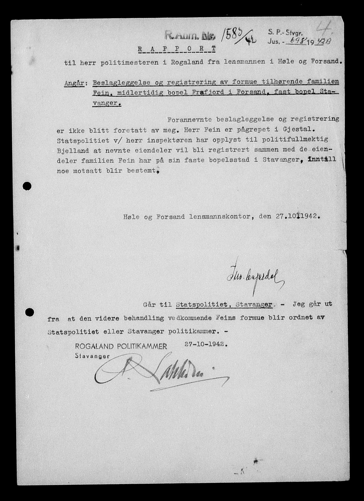 Justisdepartementet, Tilbakeføringskontoret for inndratte formuer, AV/RA-S-1564/H/Hc/Hcd/L0995: --, 1945-1947, s. 281