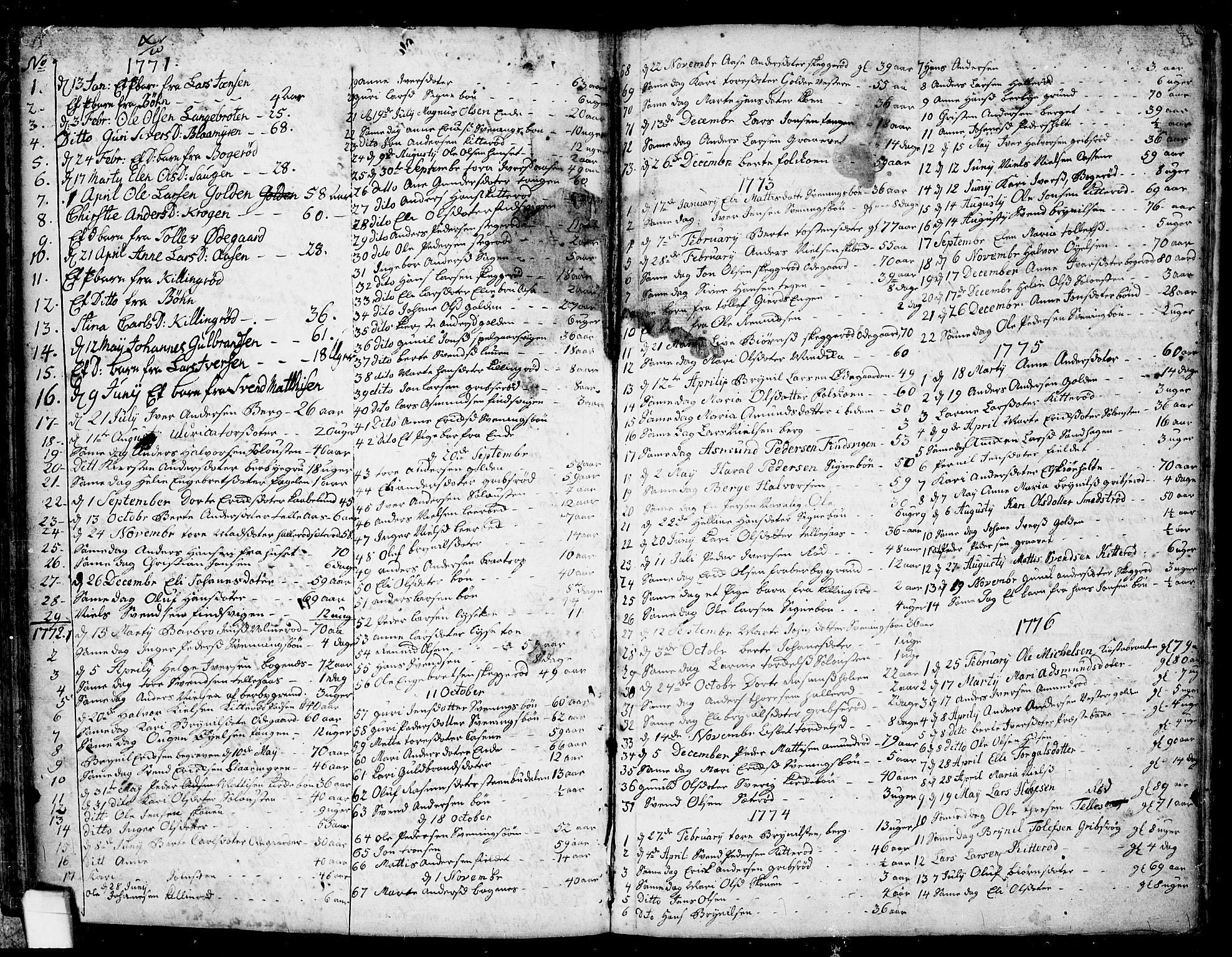 Idd prestekontor Kirkebøker, AV/SAO-A-10911/F/Fb/L0001: Ministerialbok nr. II 1, 1720-1789, s. 169-170