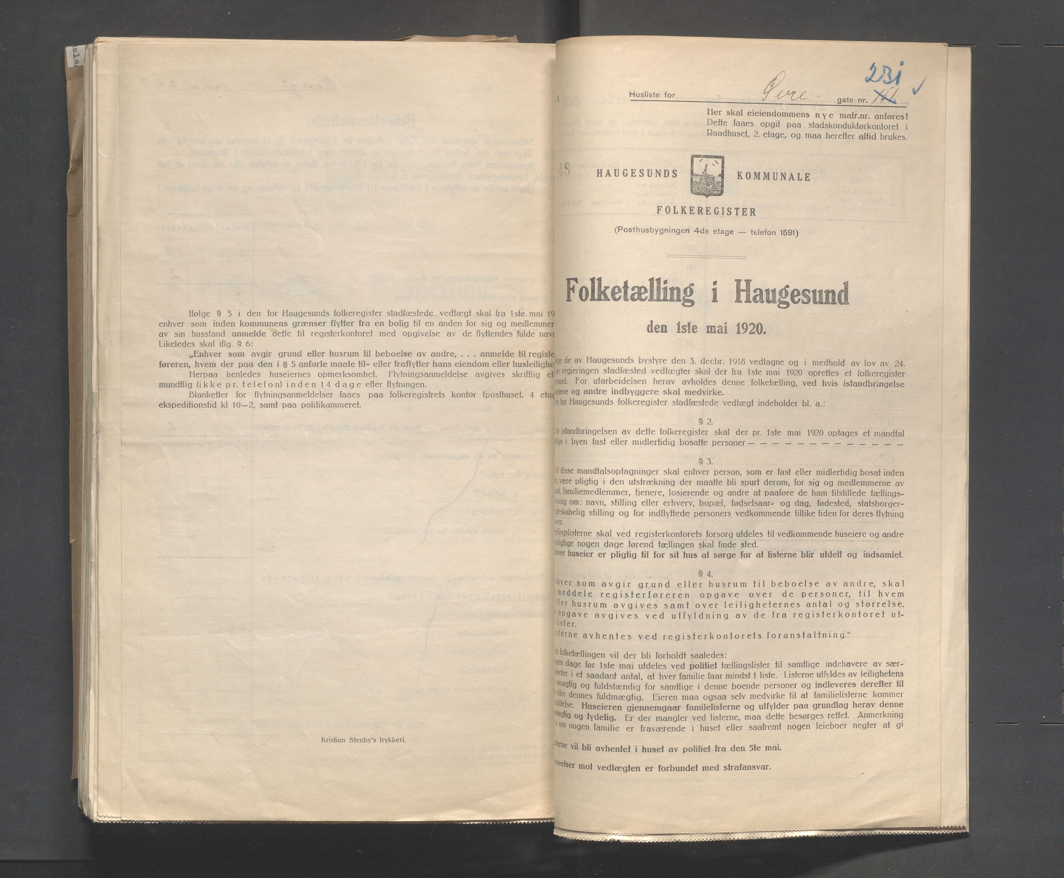 IKAR, Kommunal folketelling 1.5.1920 for Haugesund, 1920, s. 5604