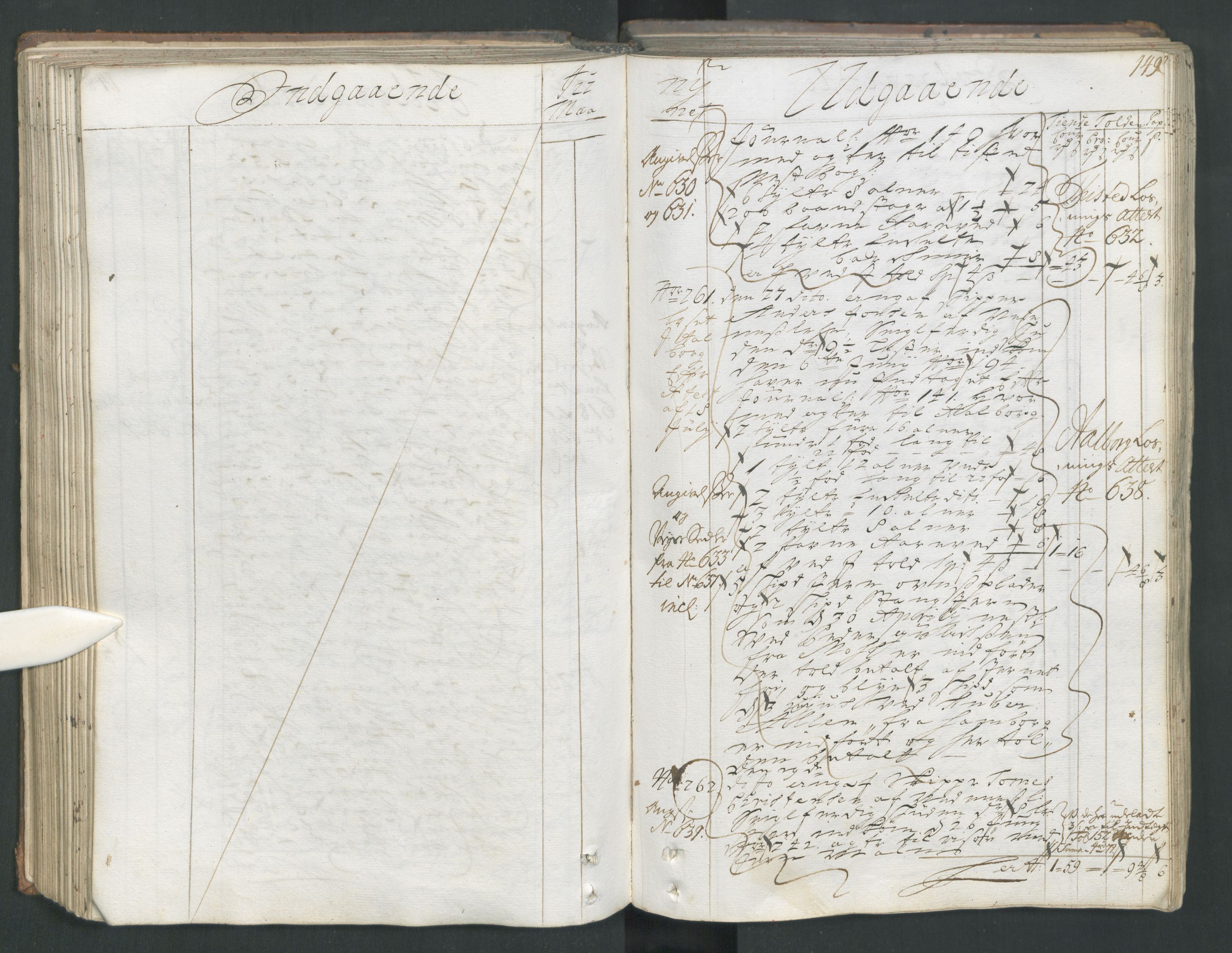Generaltollkammeret, tollregnskaper, AV/RA-EA-5490/R15/L0013/0001: Tollregnskaper Arendal / Hovedtollbok, 1733, s. 148b-149a