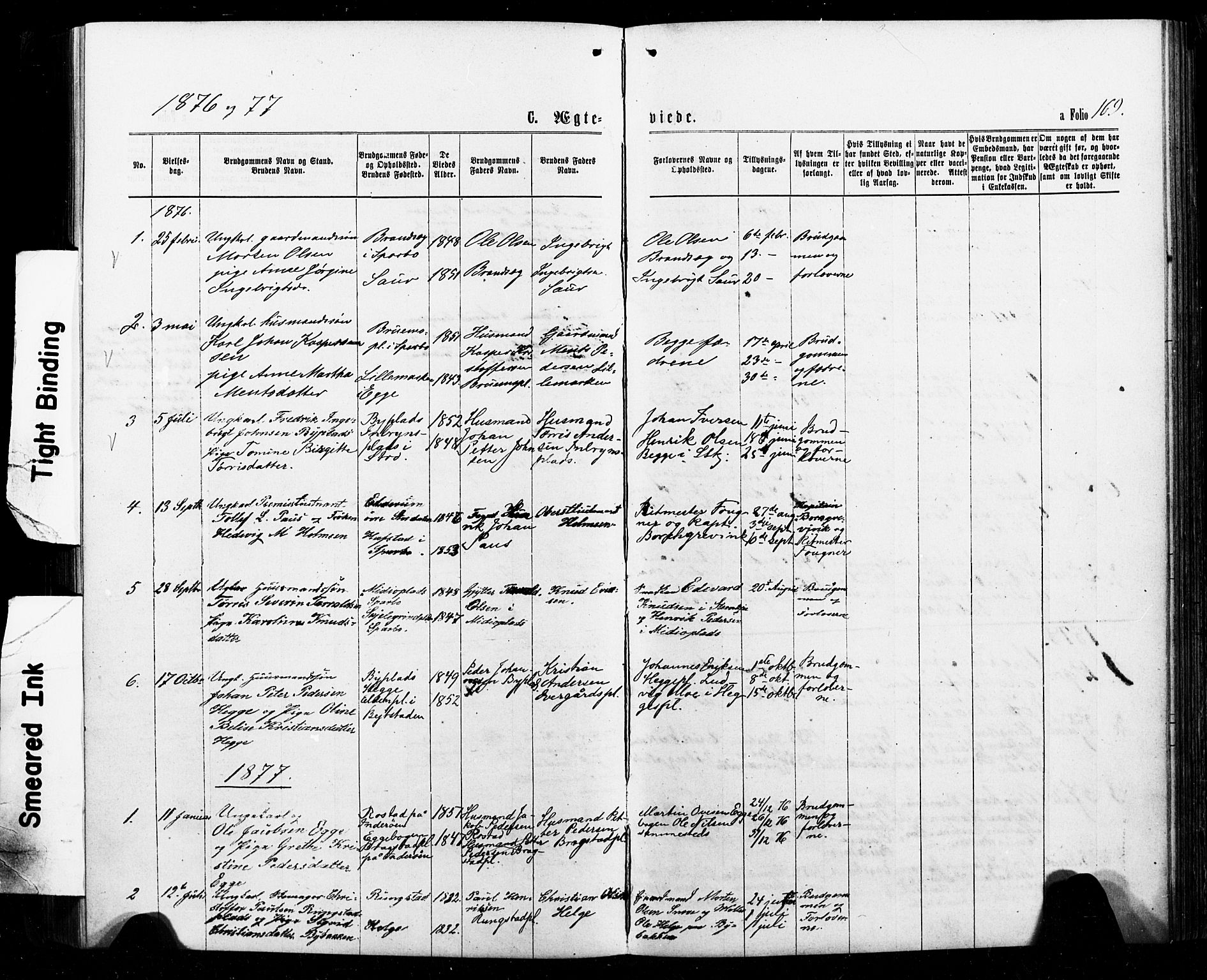 Ministerialprotokoller, klokkerbøker og fødselsregistre - Nord-Trøndelag, SAT/A-1458/740/L0380: Klokkerbok nr. 740C01, 1868-1902, s. 169