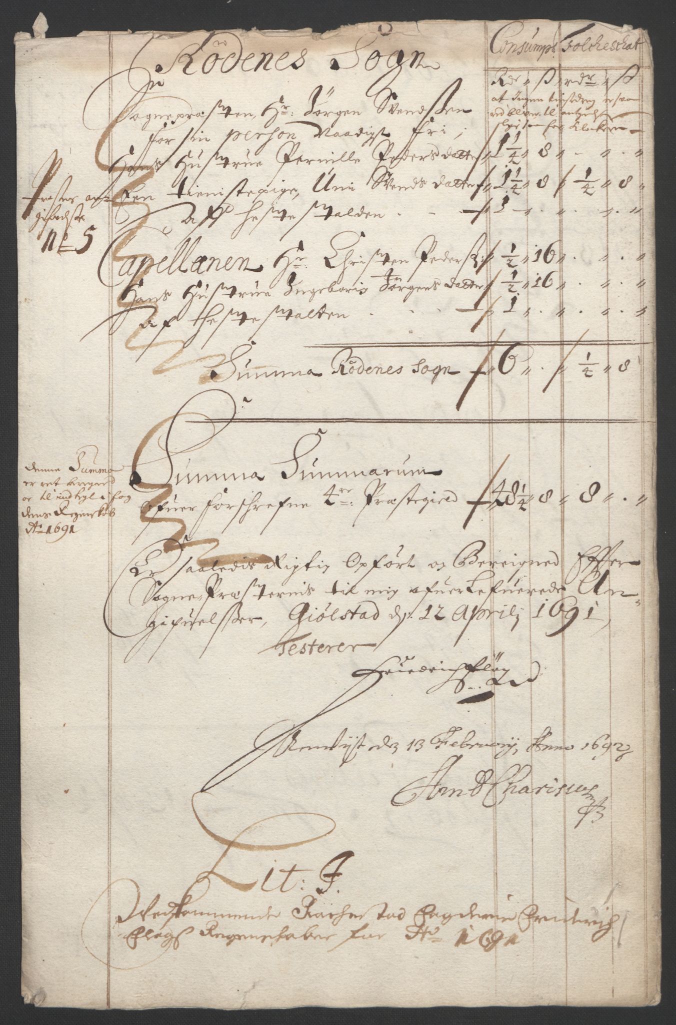 Rentekammeret inntil 1814, Reviderte regnskaper, Fogderegnskap, RA/EA-4092/R05/L0278: Fogderegnskap Rakkestad, 1691-1693, s. 80
