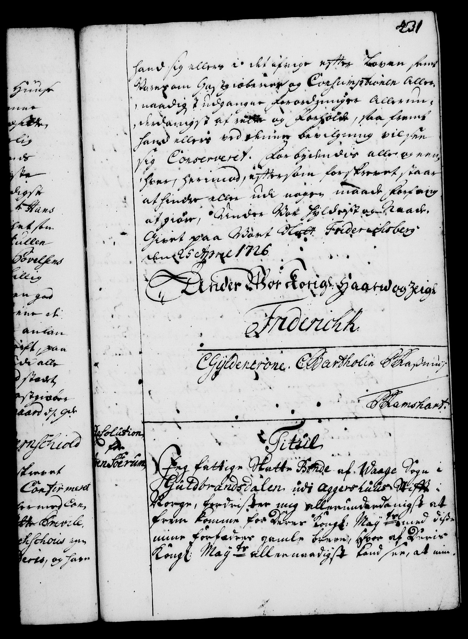 Rentekammeret, Kammerkanselliet, RA/EA-3111/G/Gg/Gga/L0002: Norsk ekspedisjonsprotokoll med register (merket RK 53.2), 1723-1727, s. 431