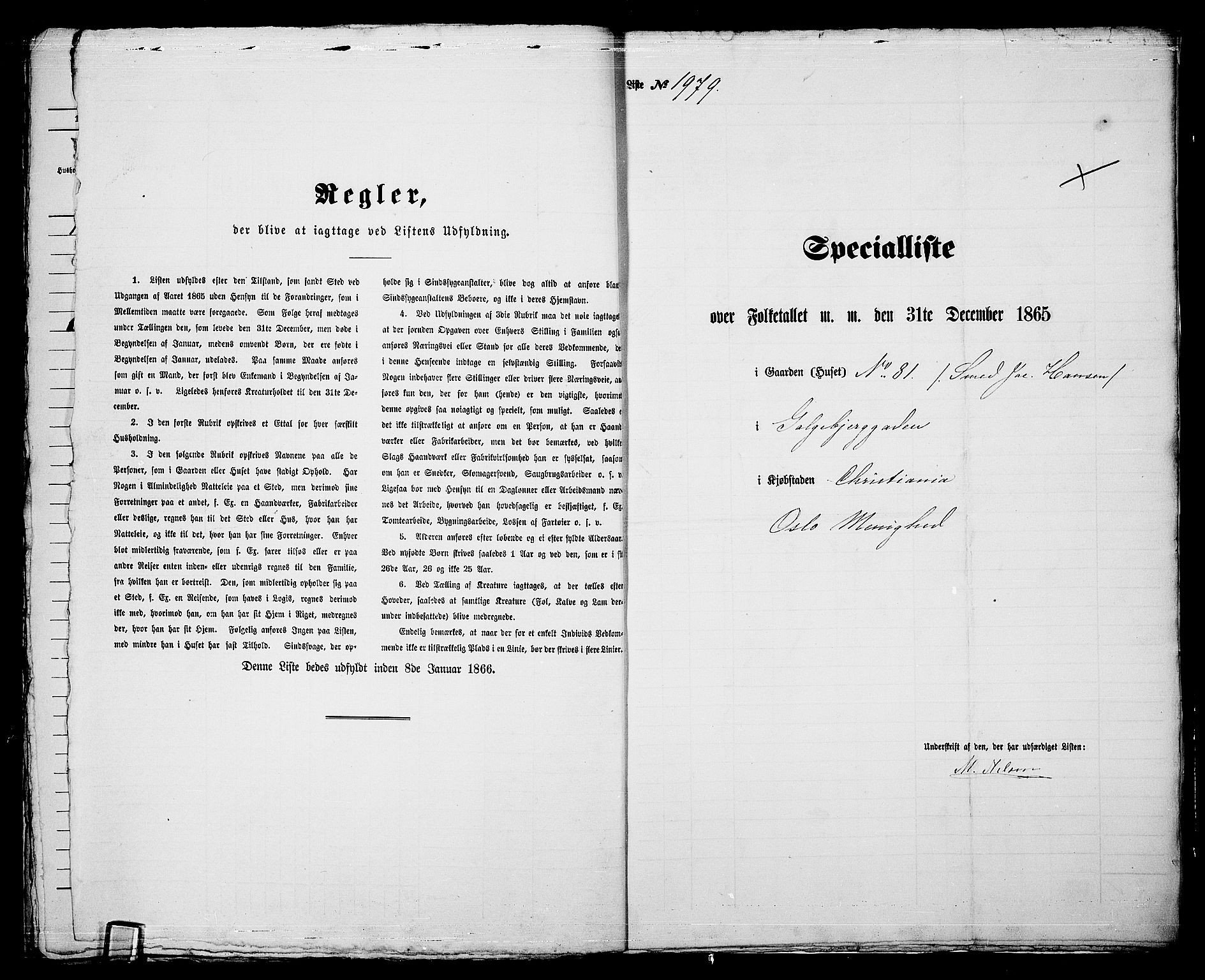 RA, Folketelling 1865 for 0301 Kristiania kjøpstad, 1865, s. 4413