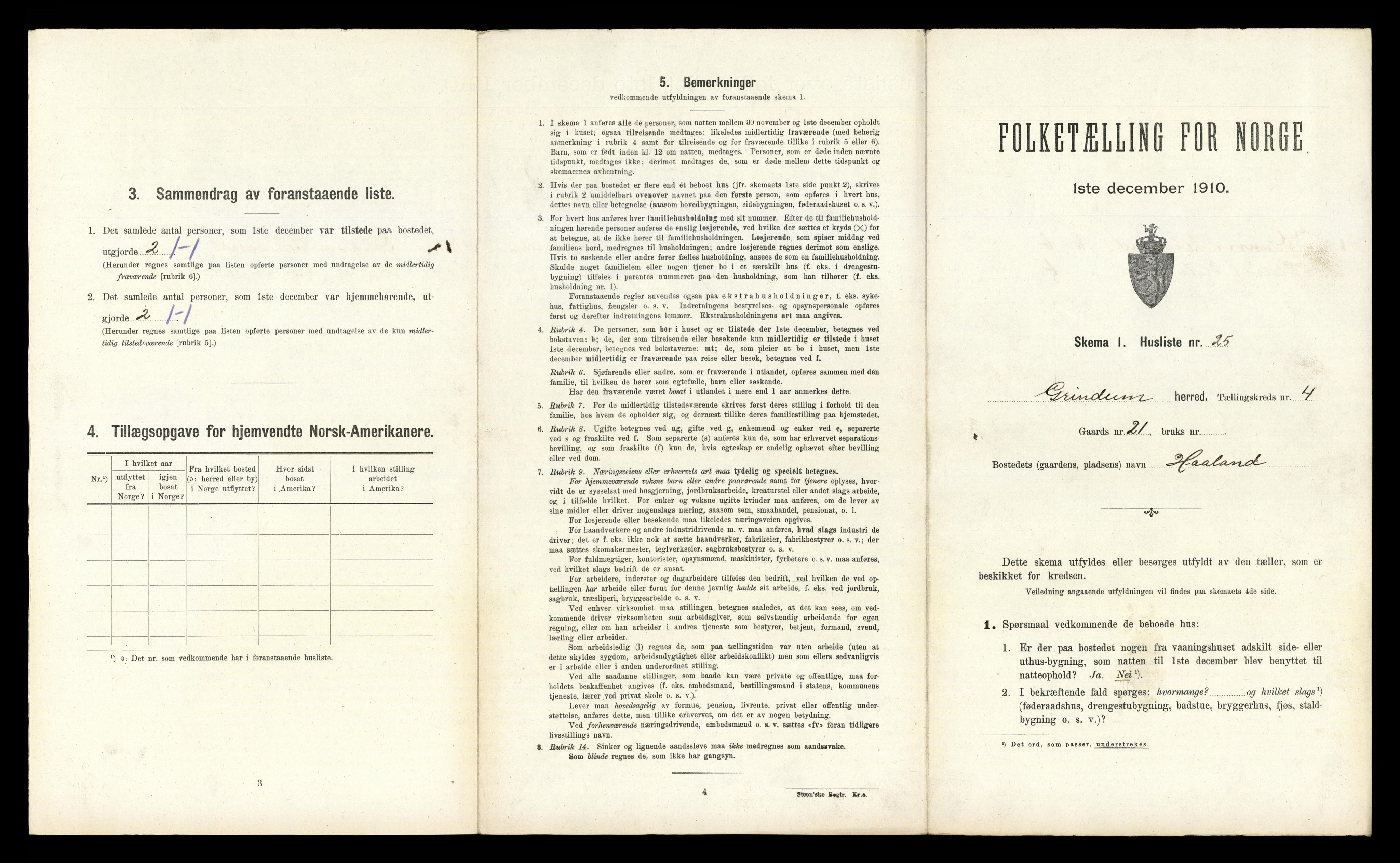 RA, Folketelling 1910 for 1025 Grindheim herred, 1910, s. 277