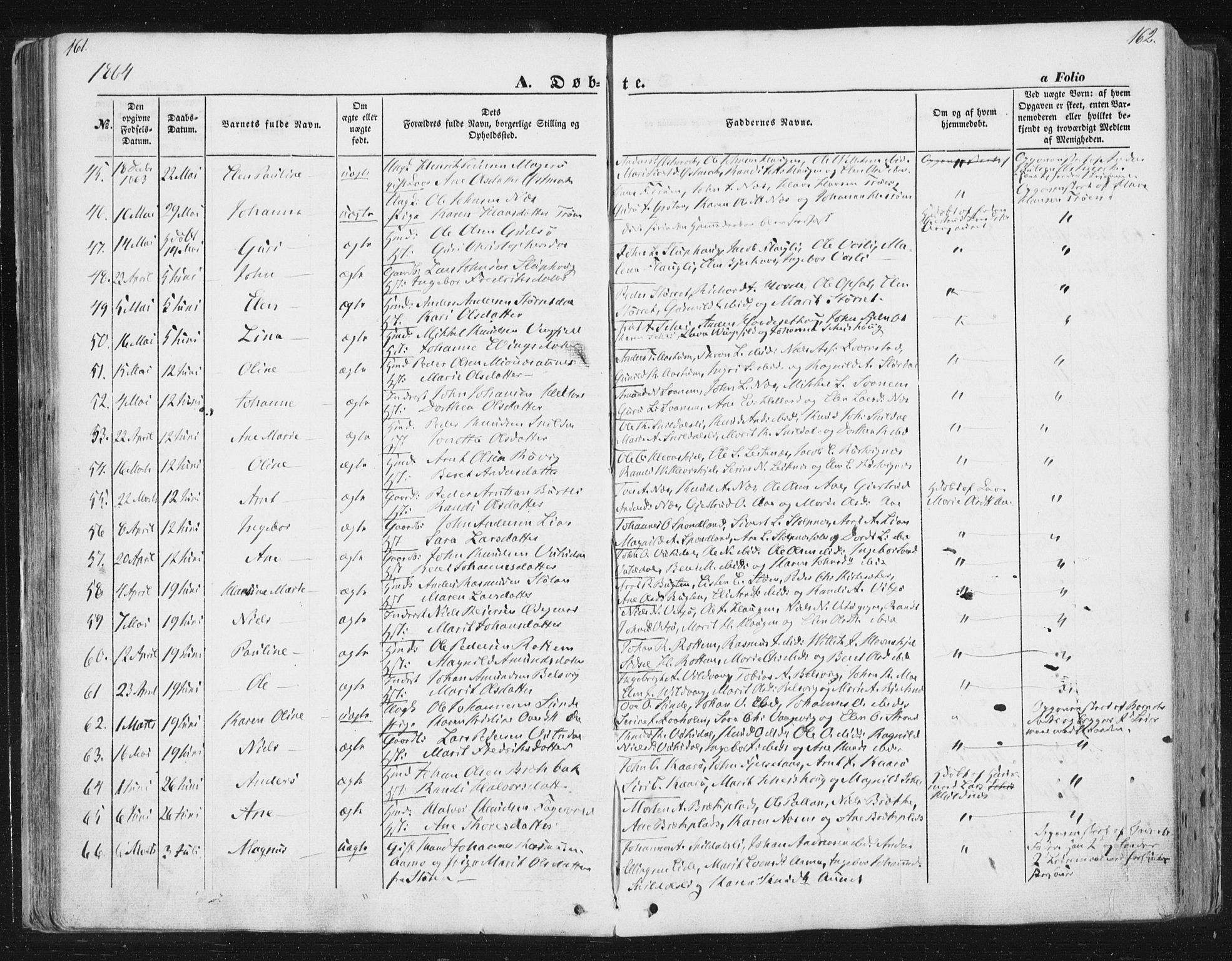 Ministerialprotokoller, klokkerbøker og fødselsregistre - Sør-Trøndelag, SAT/A-1456/630/L0494: Ministerialbok nr. 630A07, 1852-1868, s. 161-162
