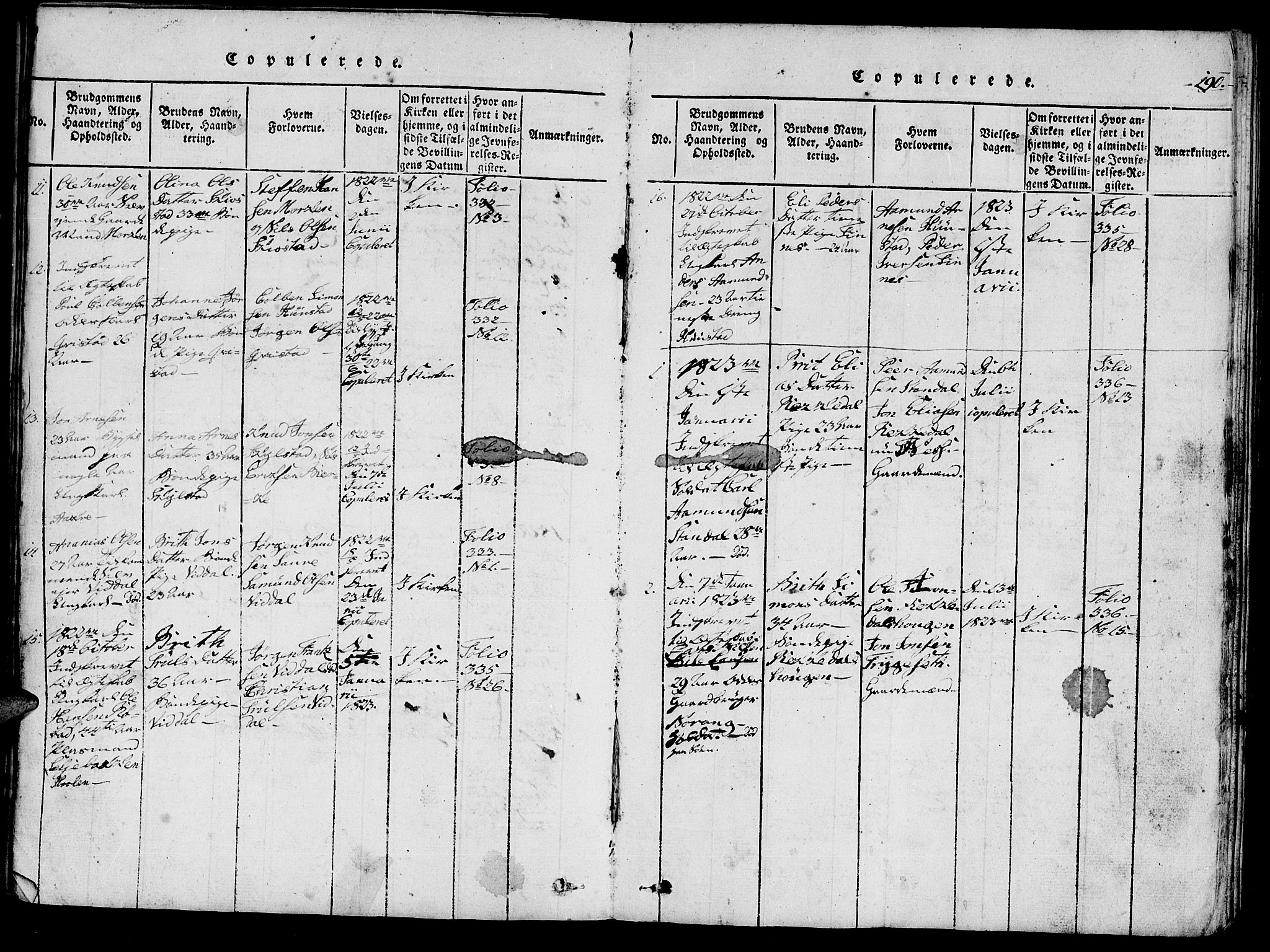 Ministerialprotokoller, klokkerbøker og fødselsregistre - Møre og Romsdal, SAT/A-1454/515/L0207: Ministerialbok nr. 515A03, 1819-1829, s. 190