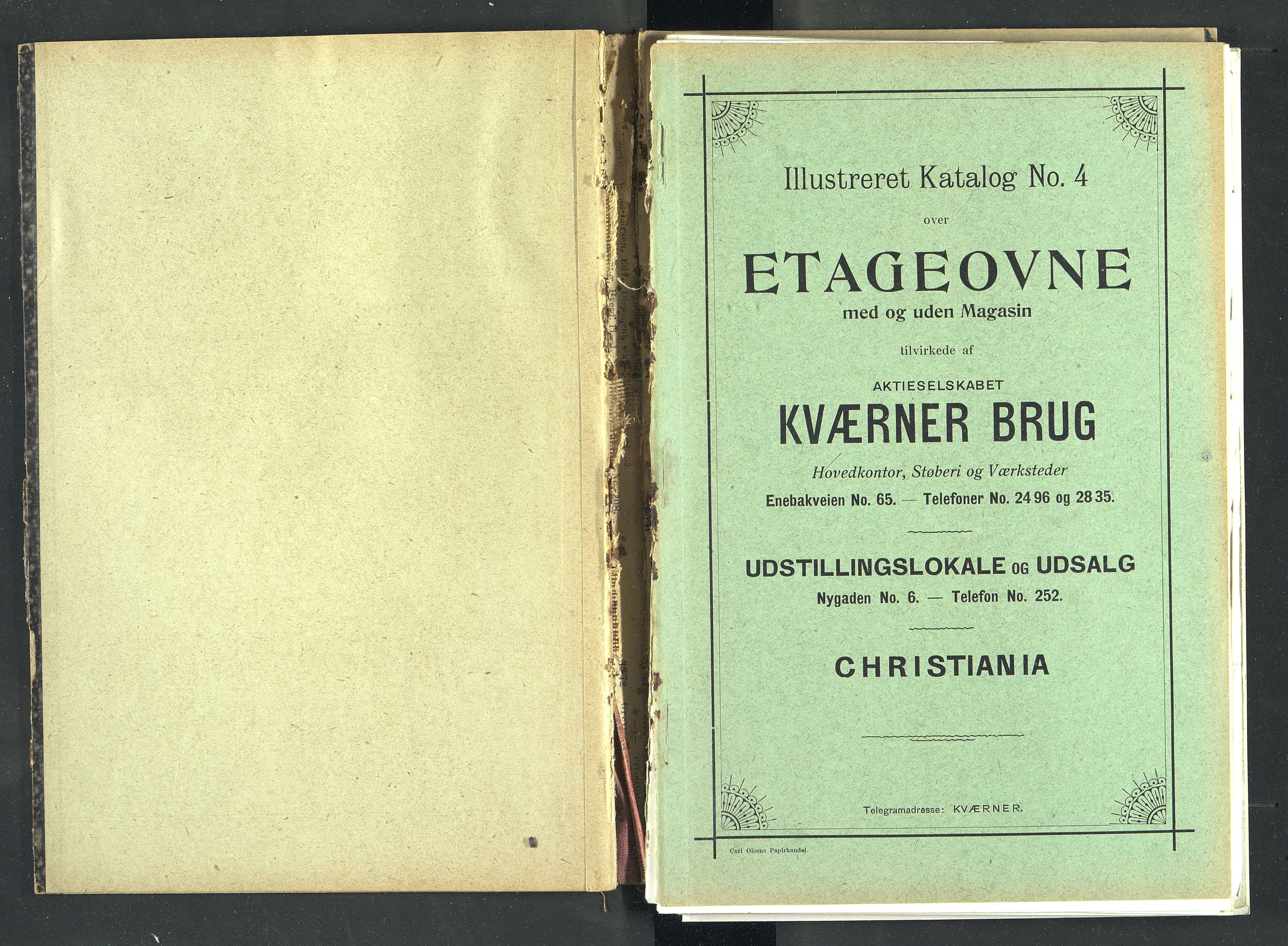 Næs Jernverksmuseets samling av historiske ovnskataloger, NESJ/NJM-006/01/L0028: Kværner Brug 1907, 1907