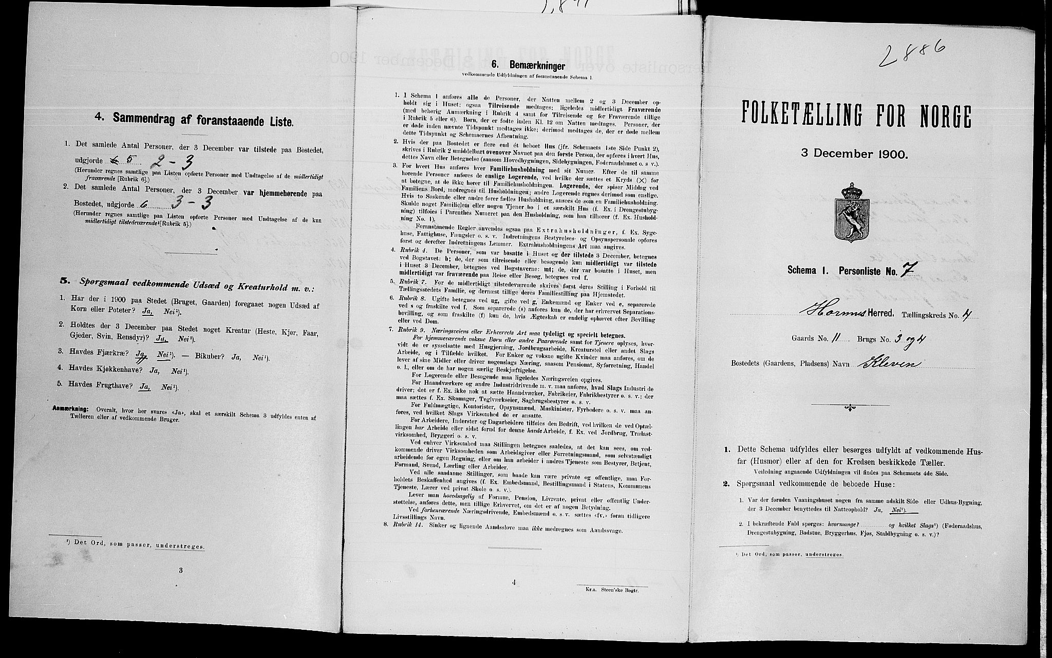 SAK, Folketelling 1900 for 0936 Hornnes herred, 1900, s. 212