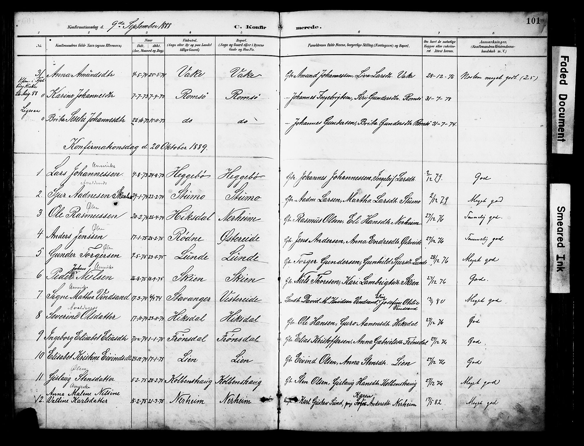 Ølen Sokneprestembete, AV/SAB-A-79201/H/Hab: Klokkerbok nr. A 4, 1888-1930, s. 101