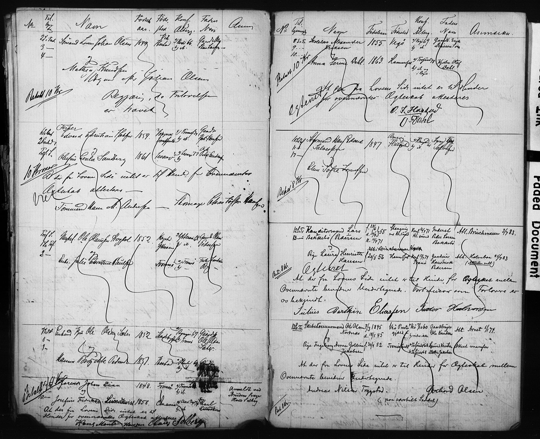 Tromsø sokneprestkontor/stiftsprosti/domprosti, SATØ/S-1343/H/Hc/L0098: Lysningsprotokoll nr. 4, 1872-1883