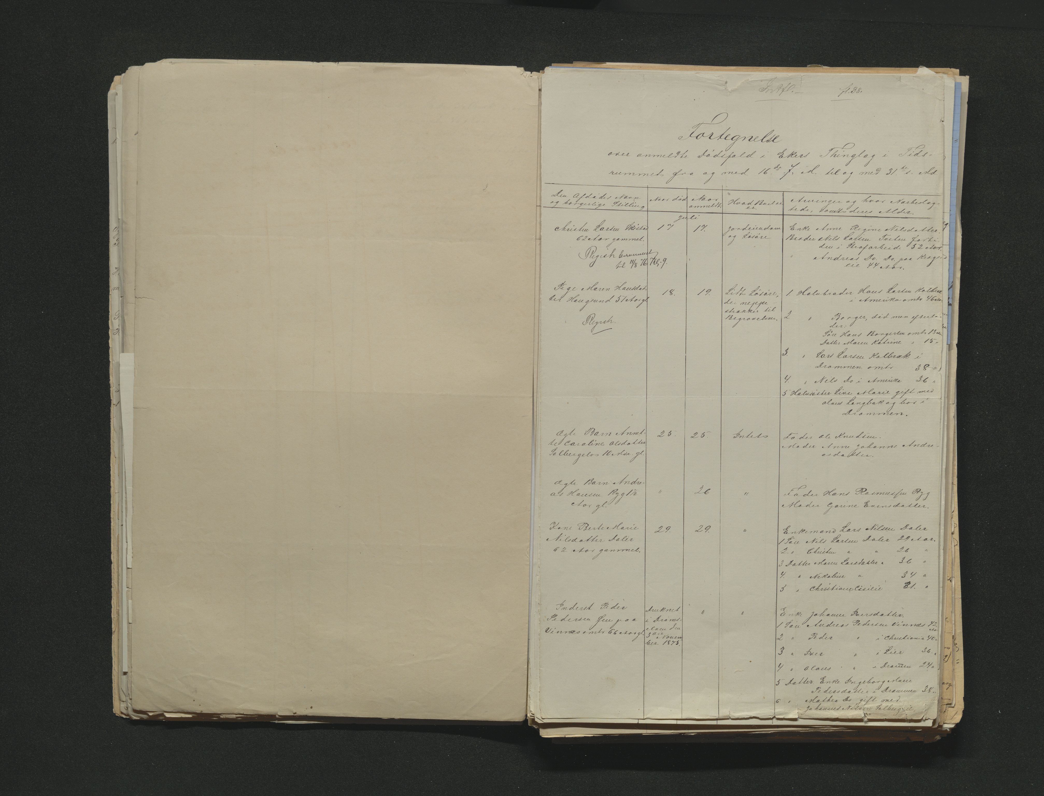 Eiker, Modum og Sigdal sorenskriveri, AV/SAKO-A-123/H/Ha/Hab/L0014: Dødsfallsmeldinger, 1874-1877, s. 388