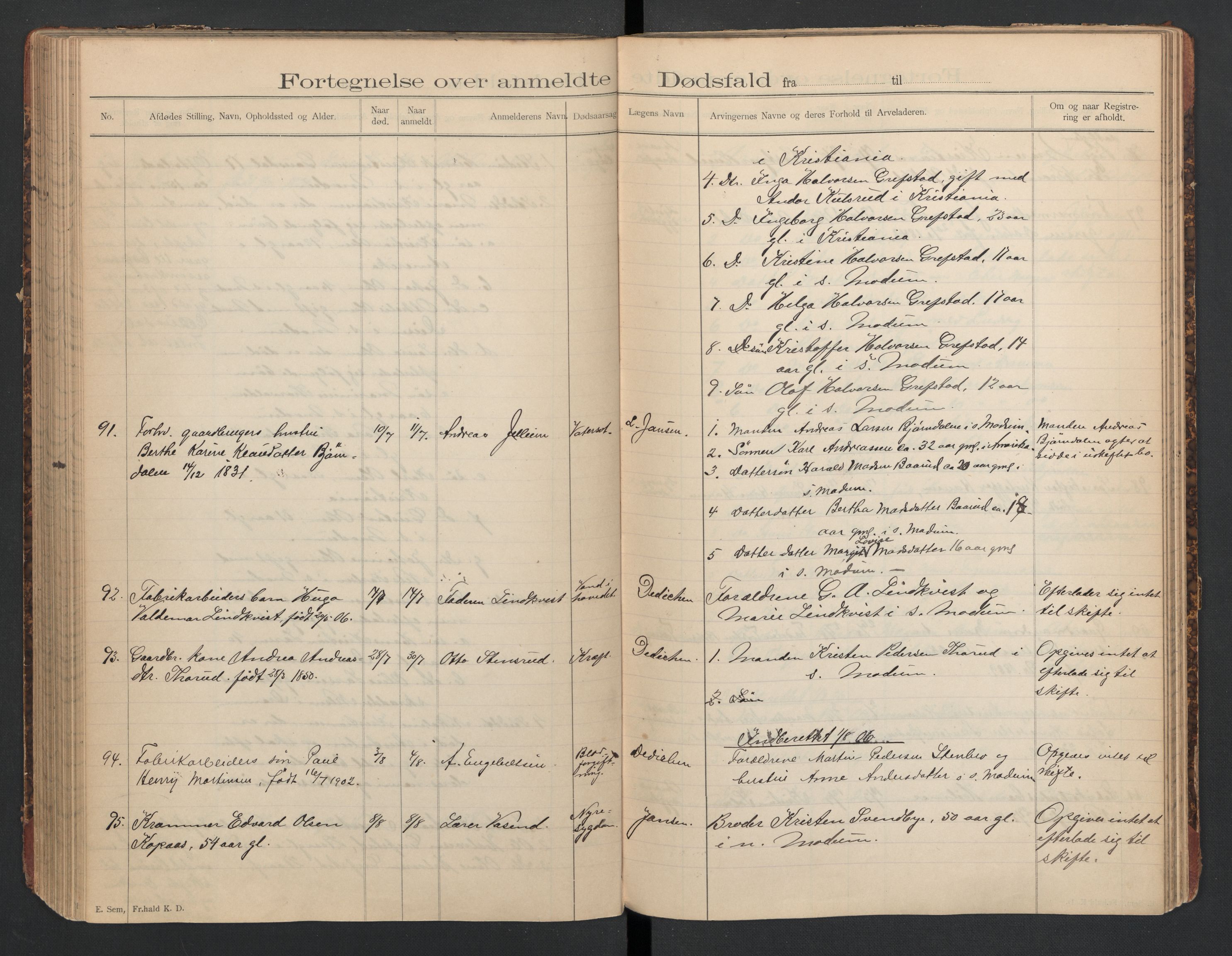 Modum lensmannskontor, AV/SAKO-A-524/H/Ha/Haa/L0001: Dødsfallsprotokoll - Søndre Modum, 1897-1911