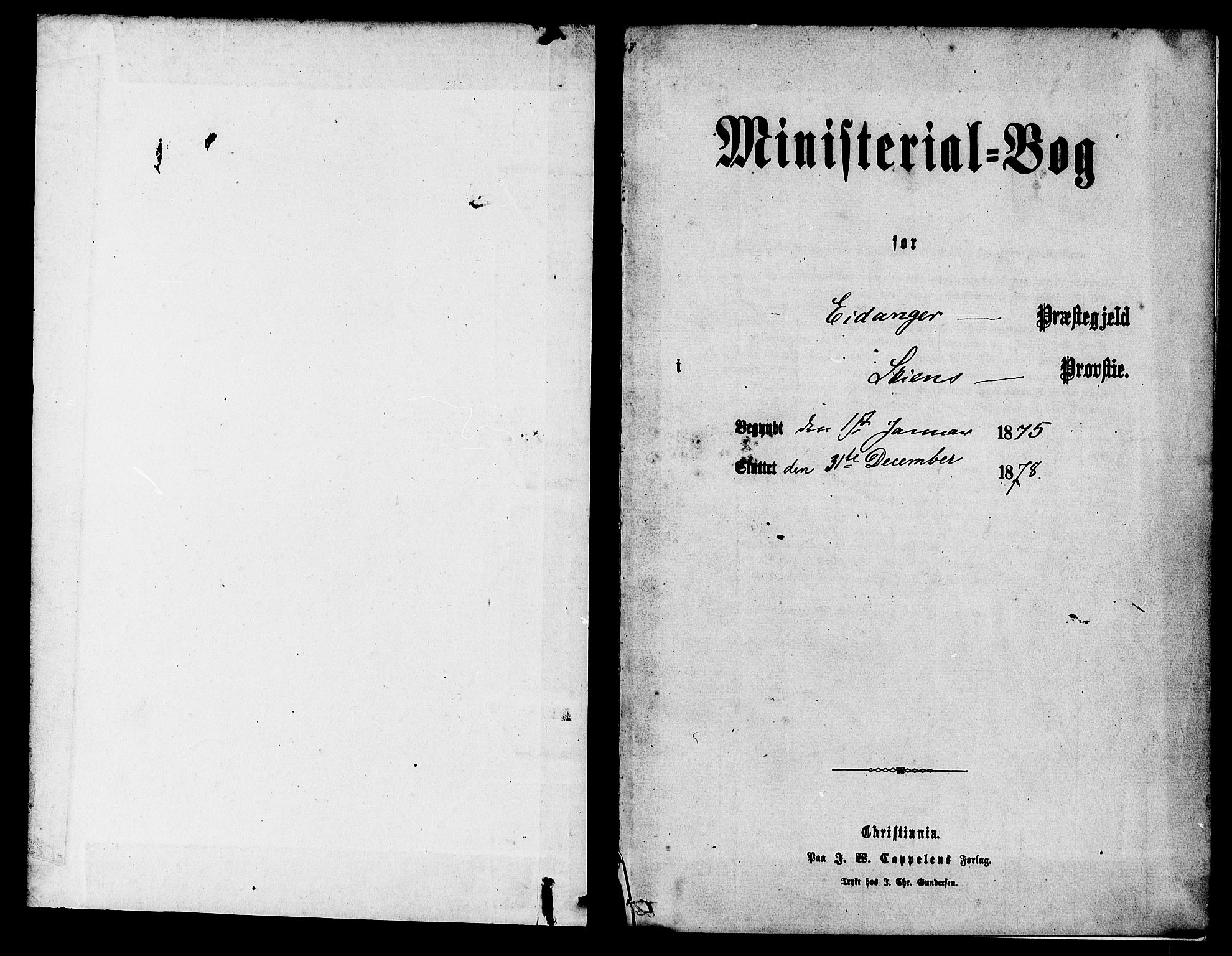 Eidanger kirkebøker, AV/SAKO-A-261/F/Fa/L0011: Ministerialbok nr. 11, 1875-1878