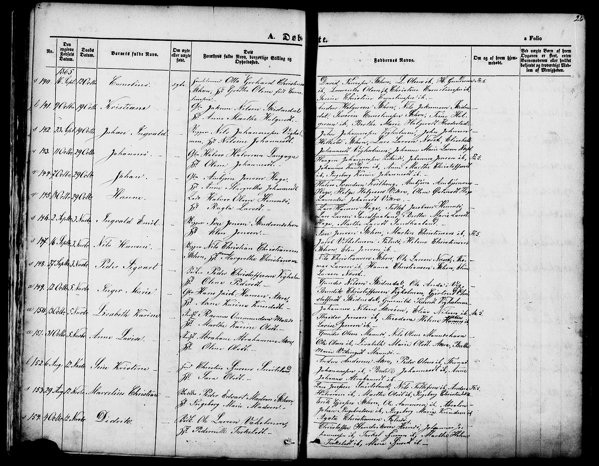 Skudenes sokneprestkontor, AV/SAST-A -101849/H/Ha/Haa/L0006: Ministerialbok nr. A 4, 1864-1881, s. 26