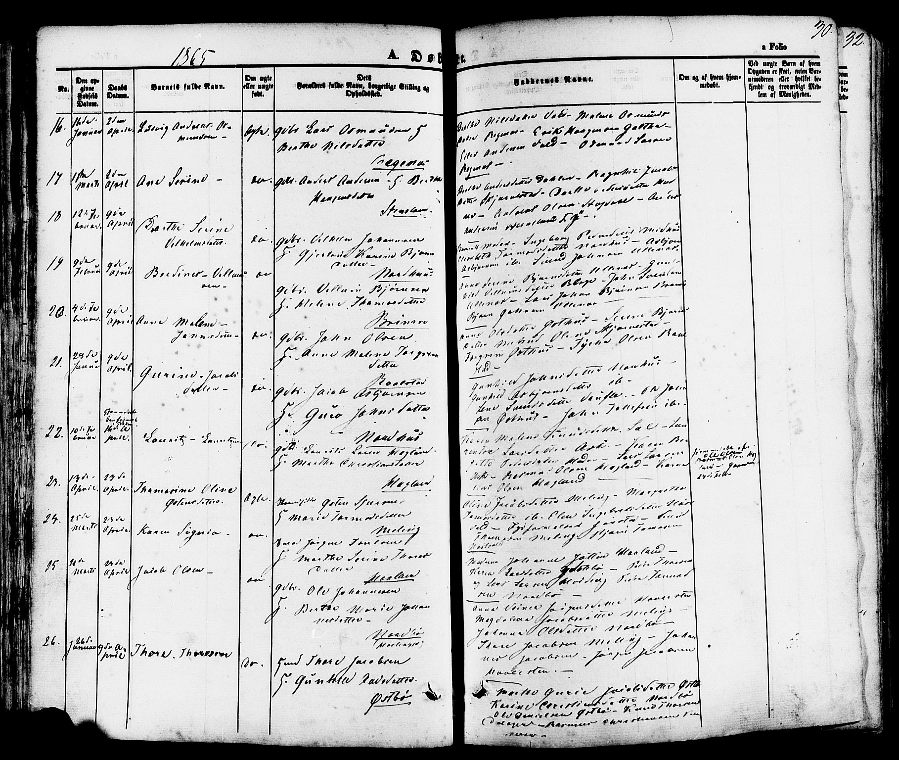 Rennesøy sokneprestkontor, AV/SAST-A -101827/H/Ha/Haa/L0006: Ministerialbok nr. A 6, 1860-1878, s. 30