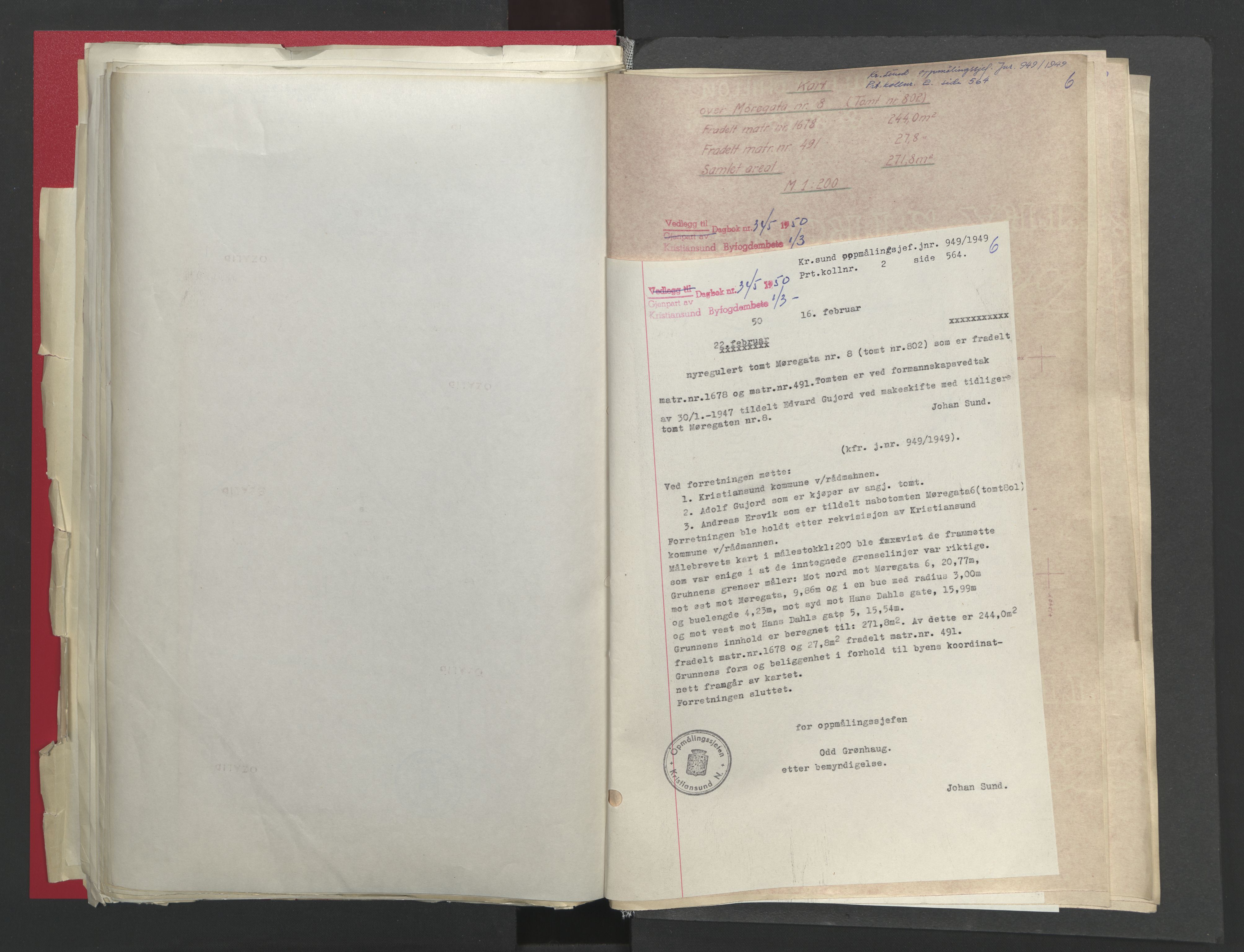 Kristiansund byfogd, AV/SAT-A-4587/A/27: Pantebok nr. 48, 1950-1950, Dagboknr: 345/1950