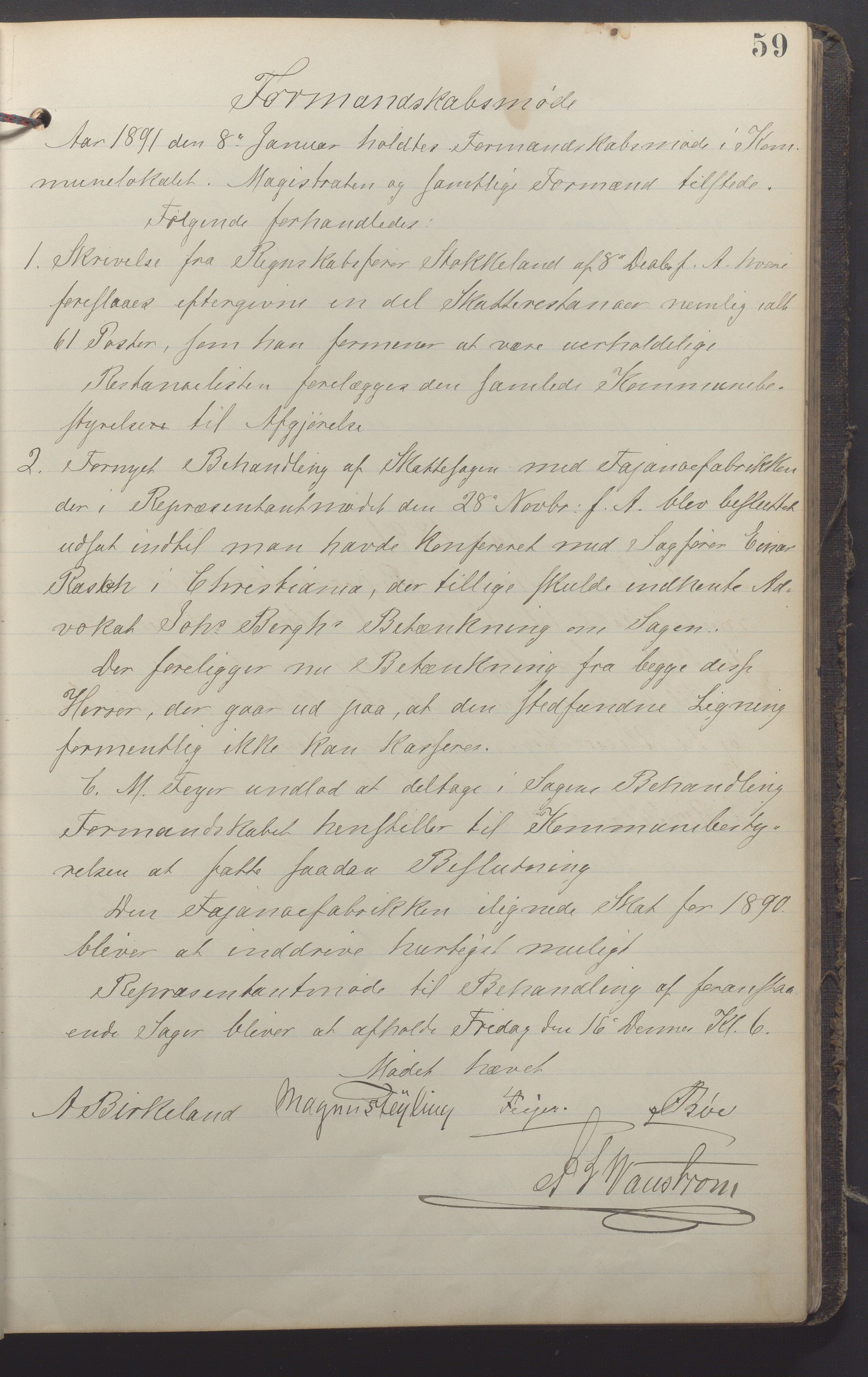 Egersund kommune (Ladested) - Formannskapet, IKAR/K-100502/A/L0005: Forhandlingsprotokoll, 1888-1897, s. 59a