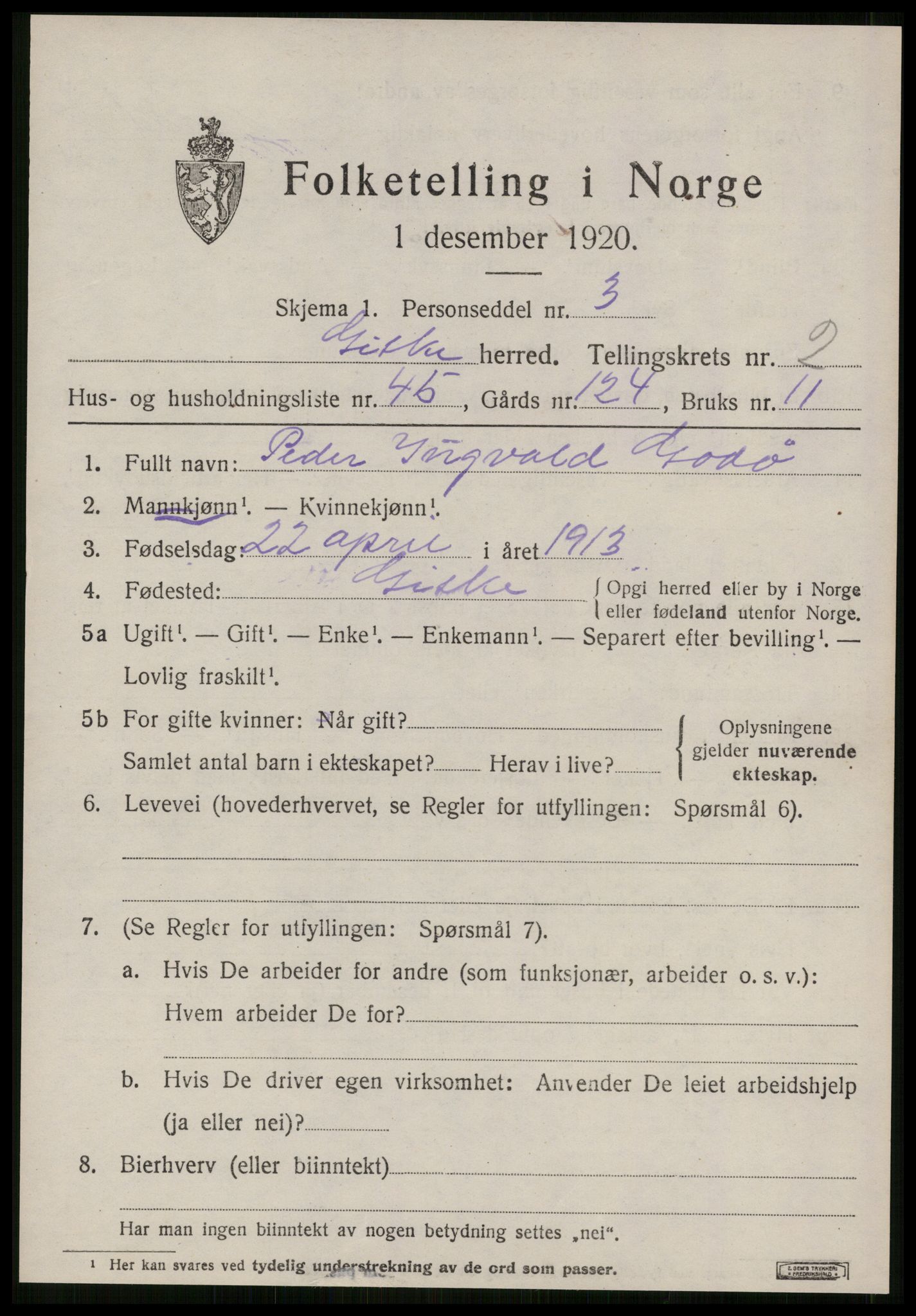 SAT, Folketelling 1920 for 1532 Giske herred, 1920, s. 1604