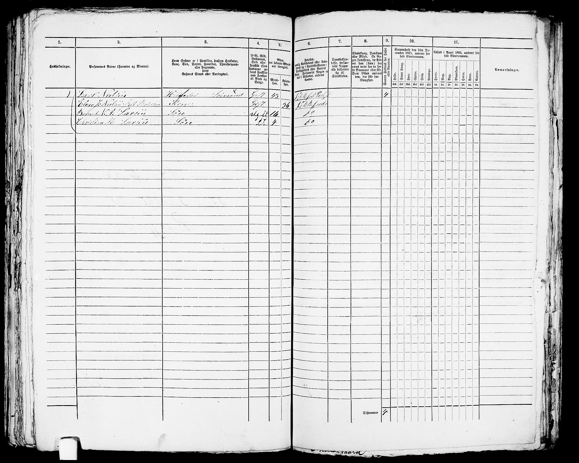 RA, Folketelling 1865 for 1004B Flekkefjord prestegjeld, Flekkefjord kjøpstad, 1865, s. 321