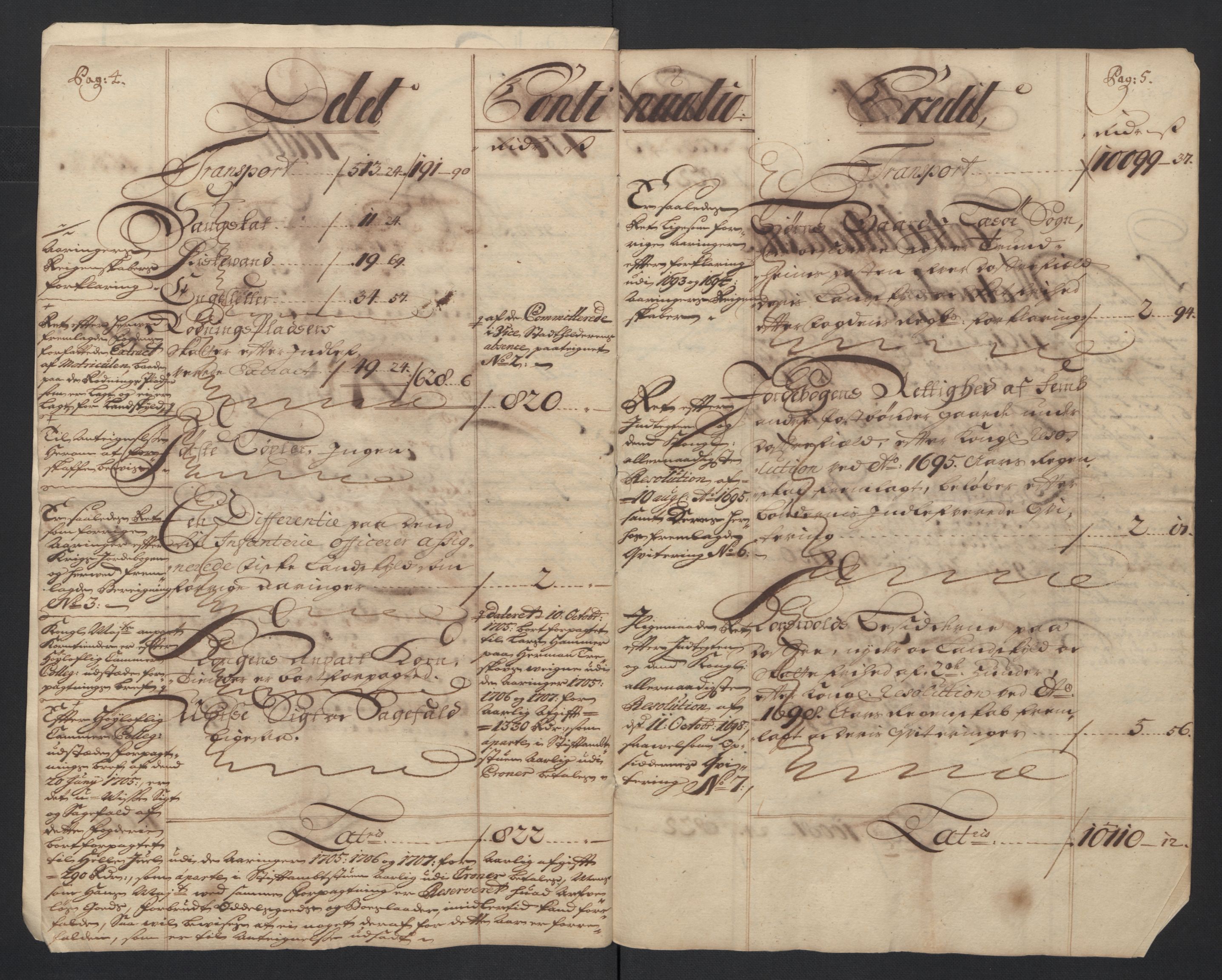 Rentekammeret inntil 1814, Reviderte regnskaper, Fogderegnskap, AV/RA-EA-4092/R17/L1178: Fogderegnskap Gudbrandsdal, 1705-1707, s. 307