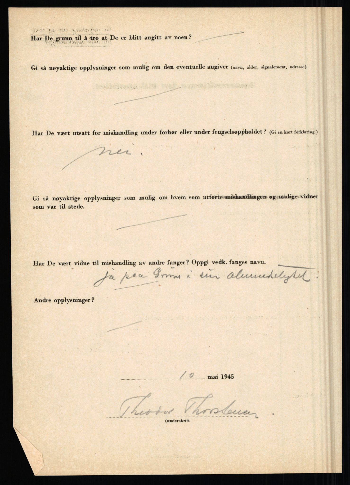 Rikspolitisjefen, AV/RA-S-1560/L/L0017: Tidemann, Hermann G. - Veum, Tjostolv, 1940-1945, s. 342