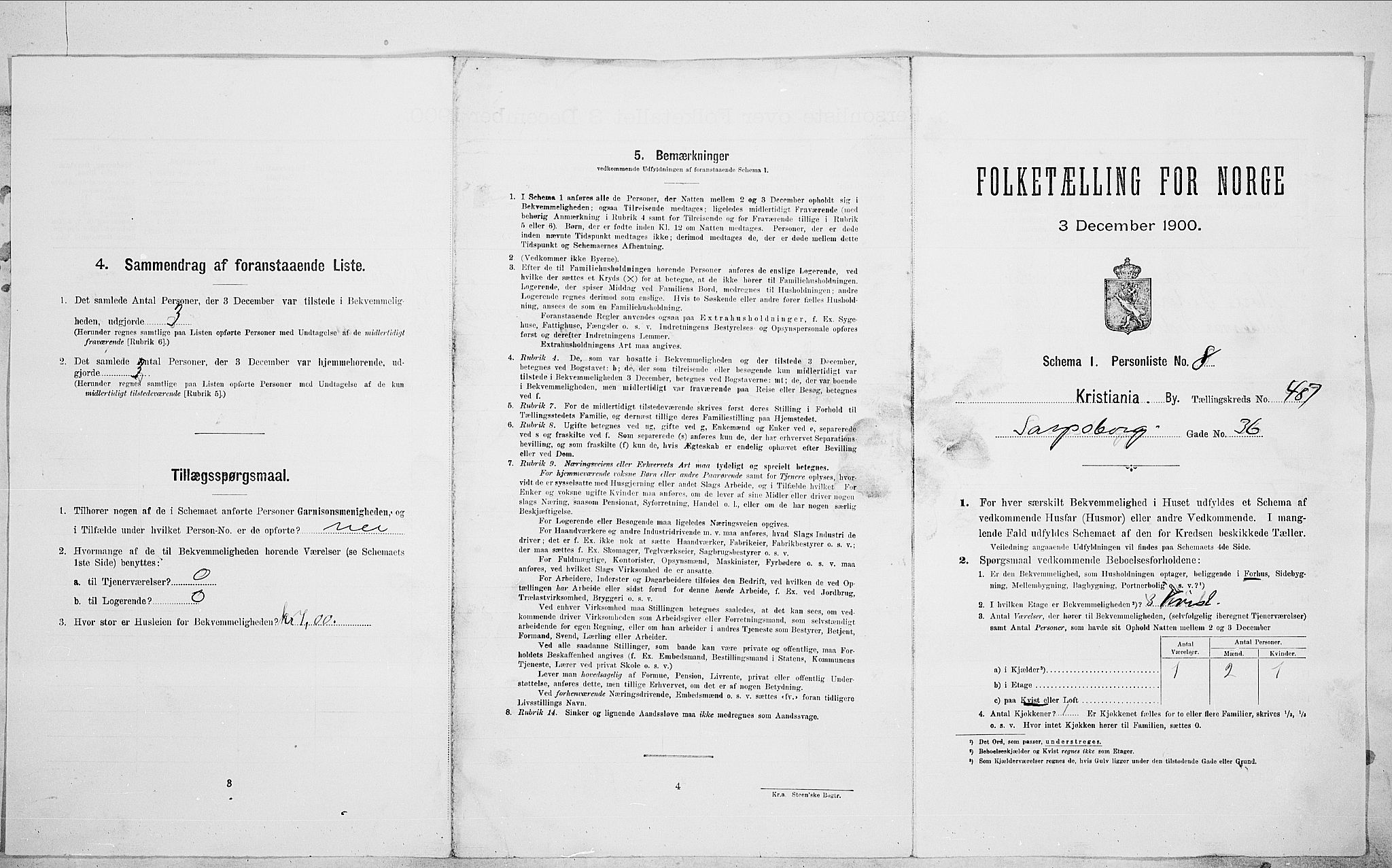 SAO, Folketelling 1900 for 0301 Kristiania kjøpstad, 1900, s. 79347