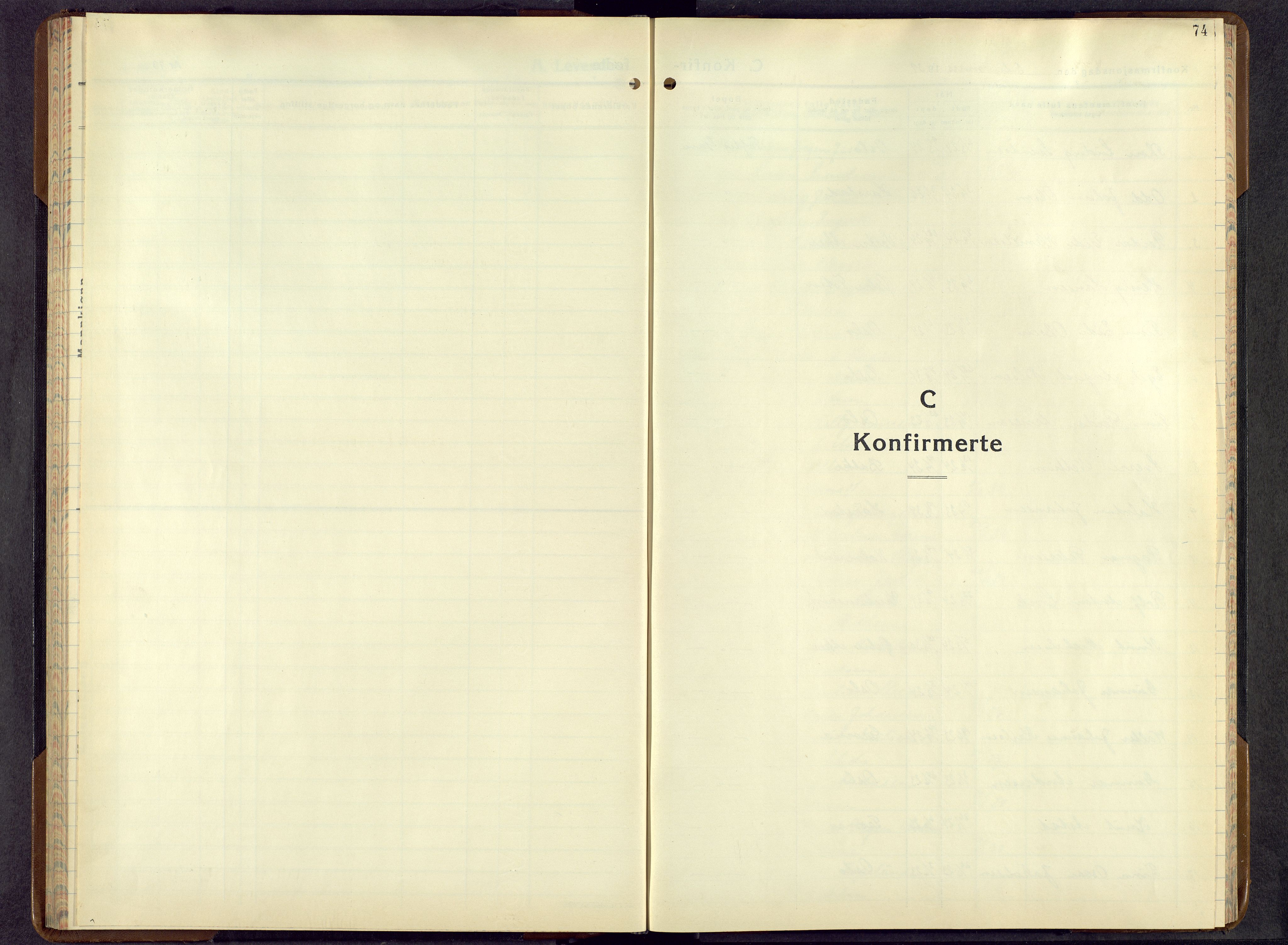 Nes prestekontor, Hedmark, AV/SAH-PREST-020/L/La/L0013: Klokkerbok nr. 13, 1939-1967, s. 74