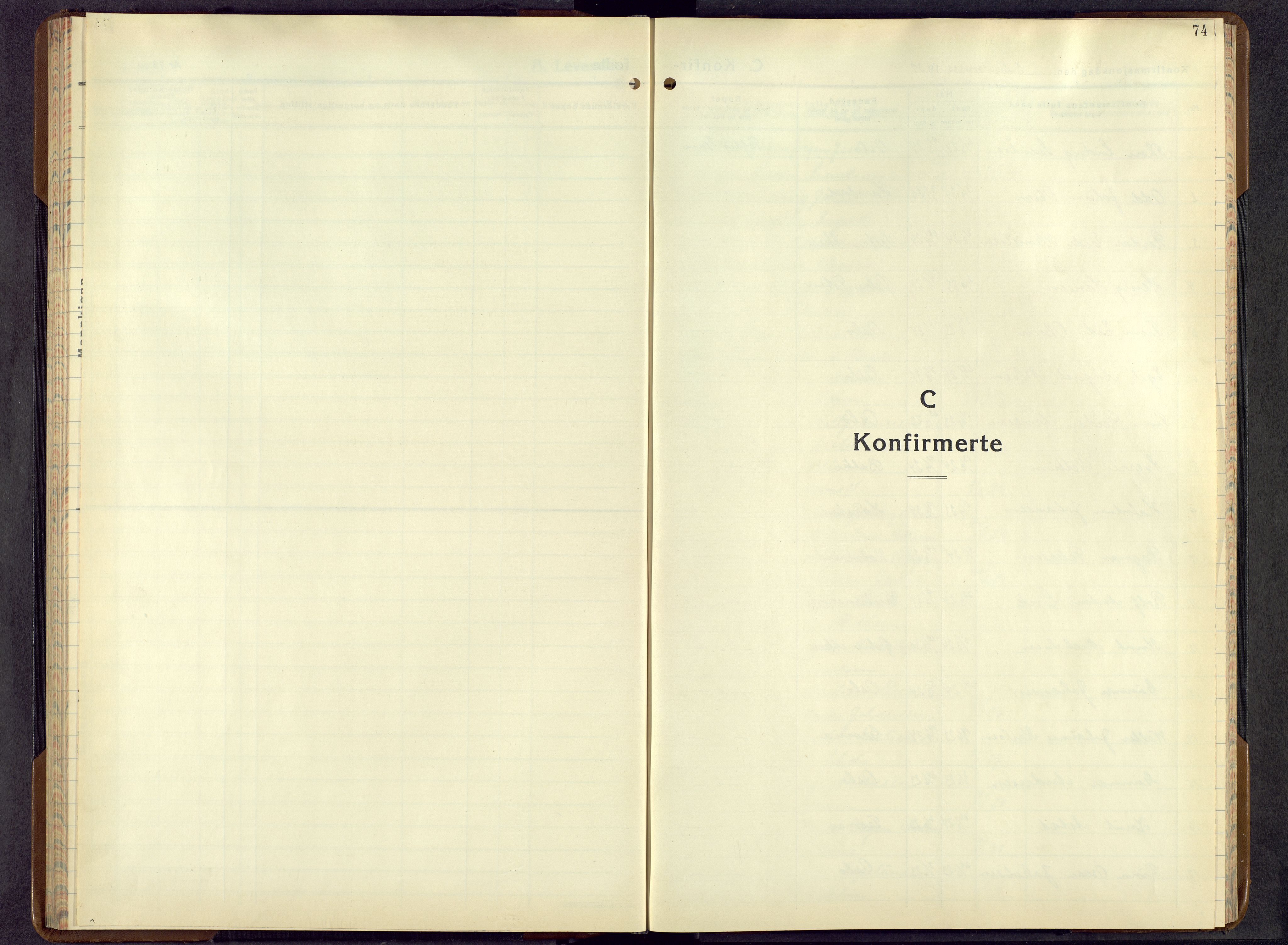 Nes prestekontor, Hedmark, SAH/PREST-020/L/La/L0013: Klokkerbok nr. 13, 1939-1967, s. 74