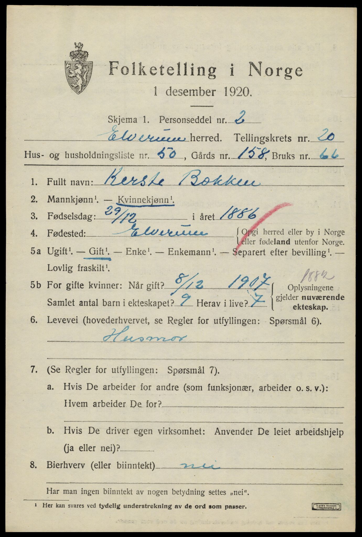 SAH, Folketelling 1920 for 0428 Trysil herred, 1920, s. 13047
