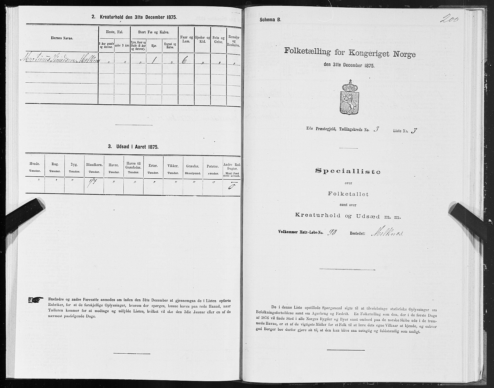 SAT, Folketelling 1875 for 1573P Edøy prestegjeld, 1875, s. 1200