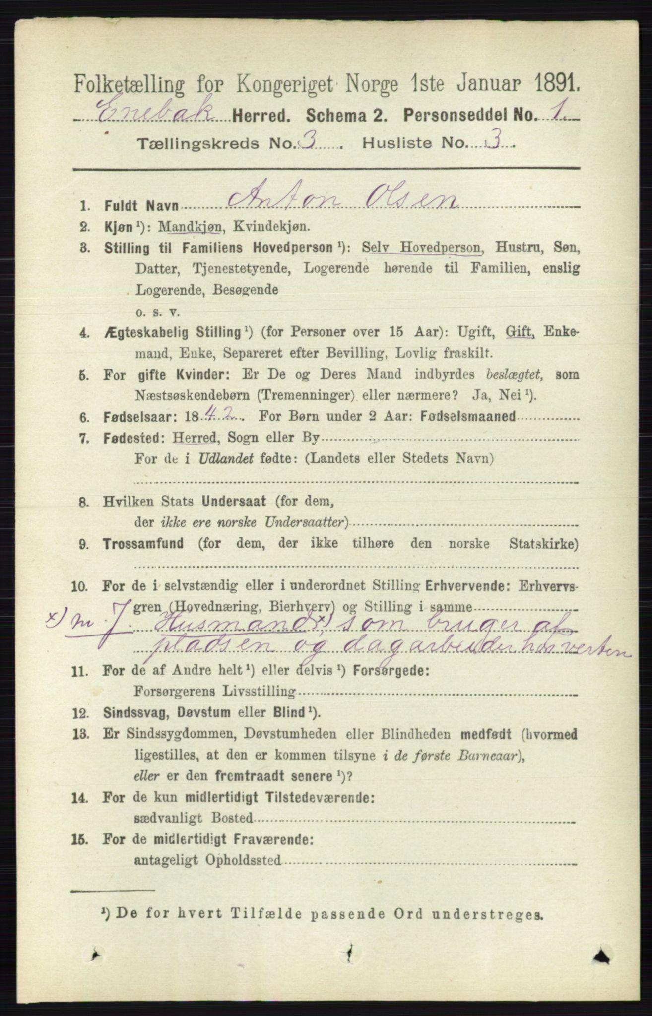 RA, Folketelling 1891 for 0229 Enebakk herred, 1891, s. 1133