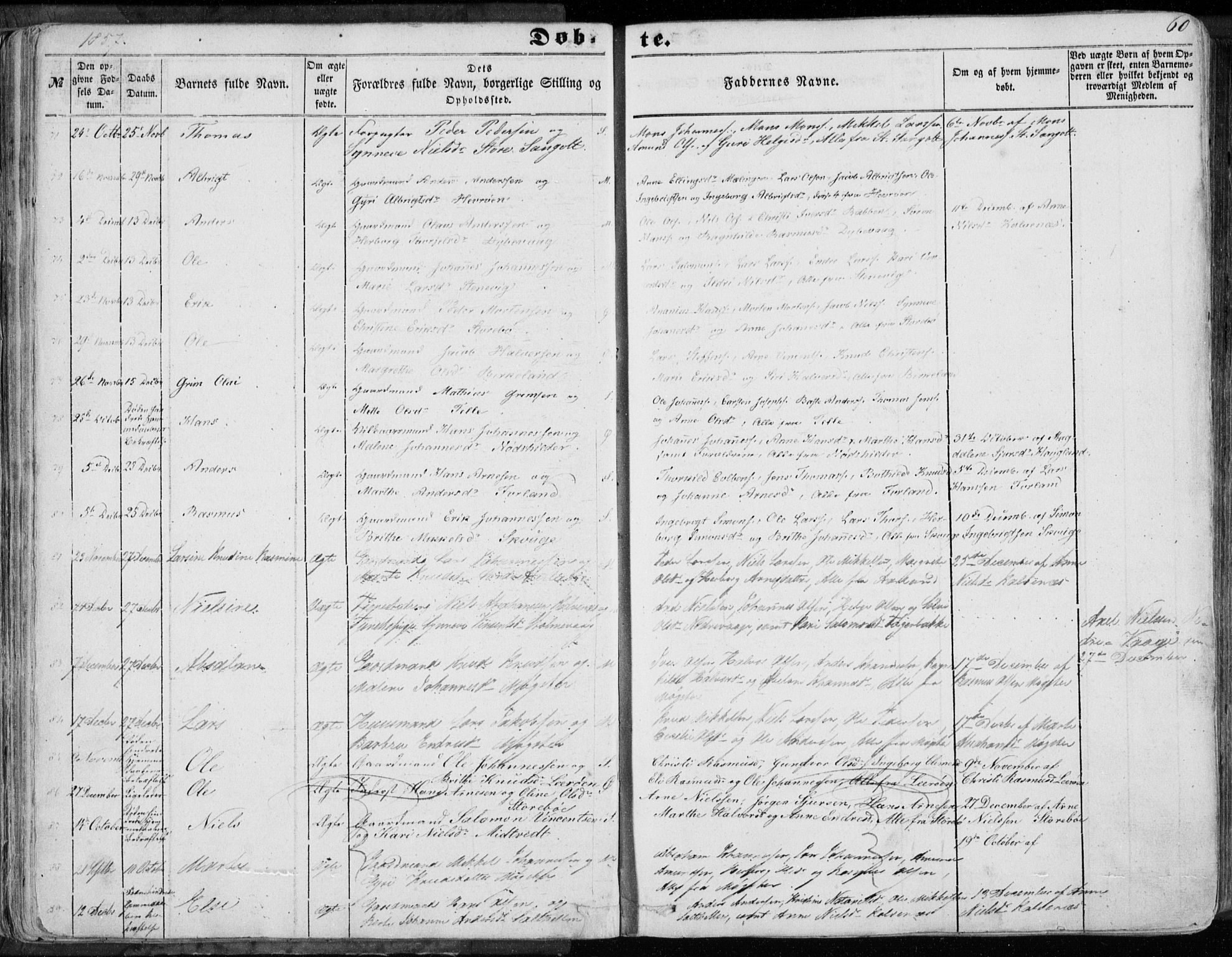 Sund sokneprestembete, AV/SAB-A-99930: Ministerialbok nr. A 14, 1850-1866, s. 60